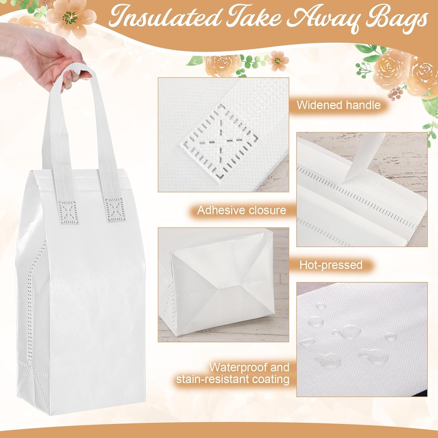 Grossiste de sacs à emporter isolés jetables en vrac, 100 pièces, 4,7 x 11 x 4 pouces, parfaits pour cafés, thés, aliments chauds et froids, fruits de mer frais, avec Logo Personnalisé pour restaurant et commerce. Fabricant de sacs isothermes pour les besoins de vente en gros. Grossiste de sacs à emporter isolés jetables en vrac, 100 pièces, 4,7 x 11 x 4 pouces, parfaits pour cafés, thés, aliments chauds et froids, fruits de mer frais, avec Logo Personnalisé pour restaurant et commerce. Fabricant de sacs isothermes pour les besoins de vente en gros.