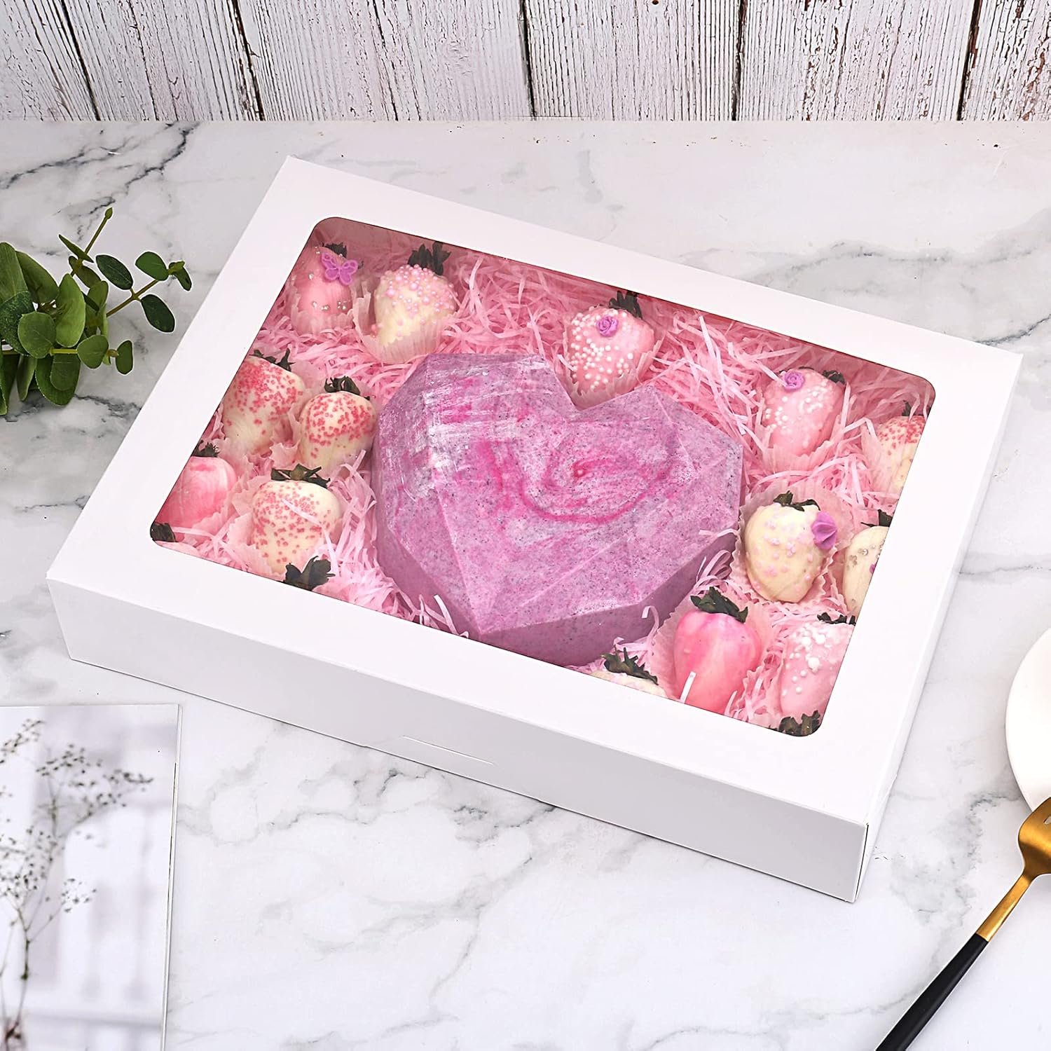 Boxes à pâtisserie blanches avec fenêtre 14