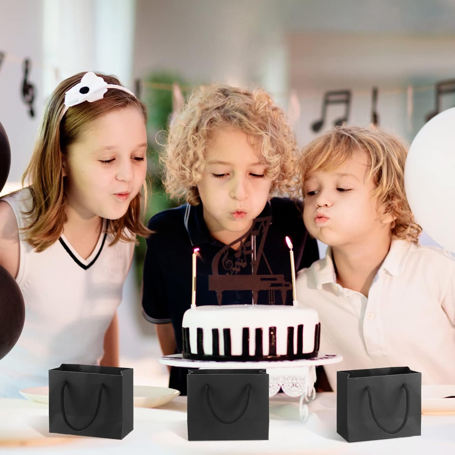 Grossiste sacs cadeaux mini noirs avec poignées taille 3,9 x 4,7 x 2,4 pouces pour entreprises de mariage et fêtes, OEM, vente en gros.