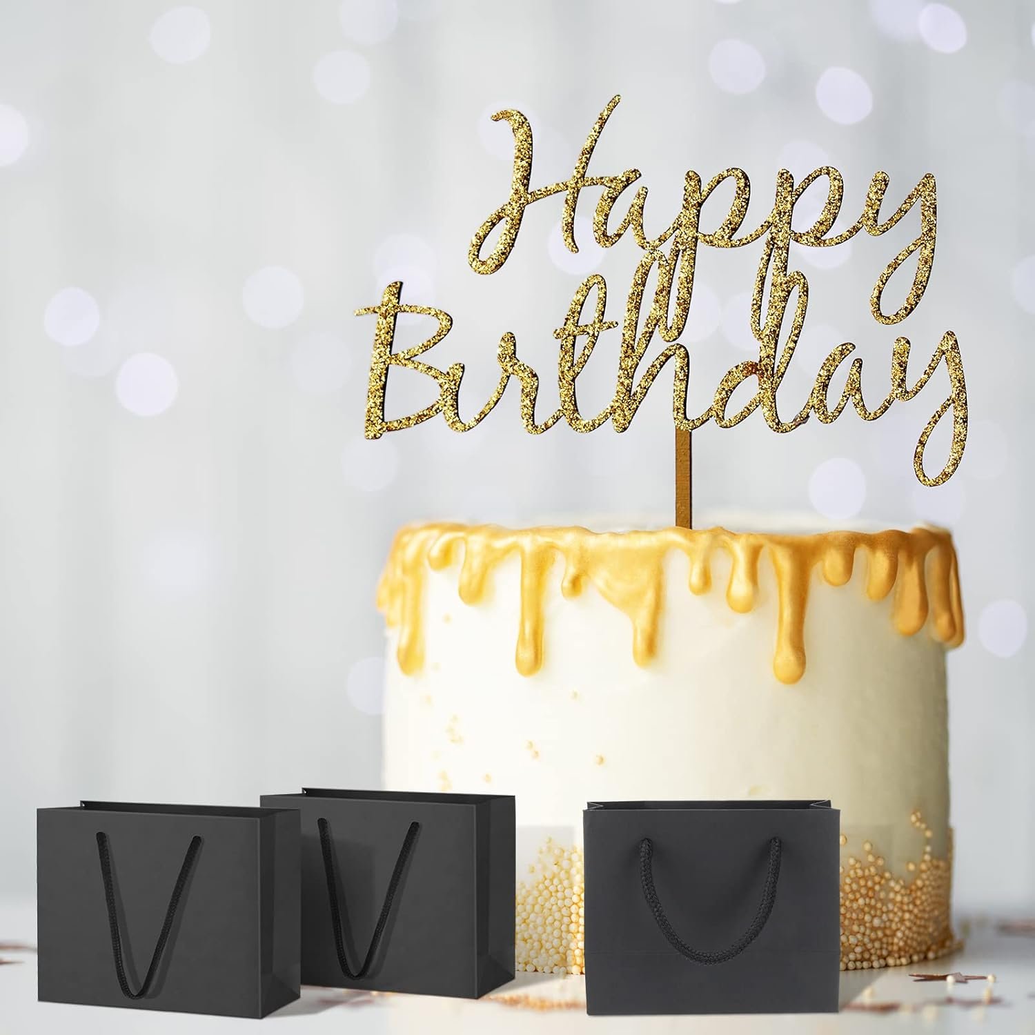 Grossiste sacs cadeaux mini noirs avec poignées taille 3,9 x 4,7 x 2,4 pouces pour entreprises de mariage et fêtes, OEM, vente en gros.