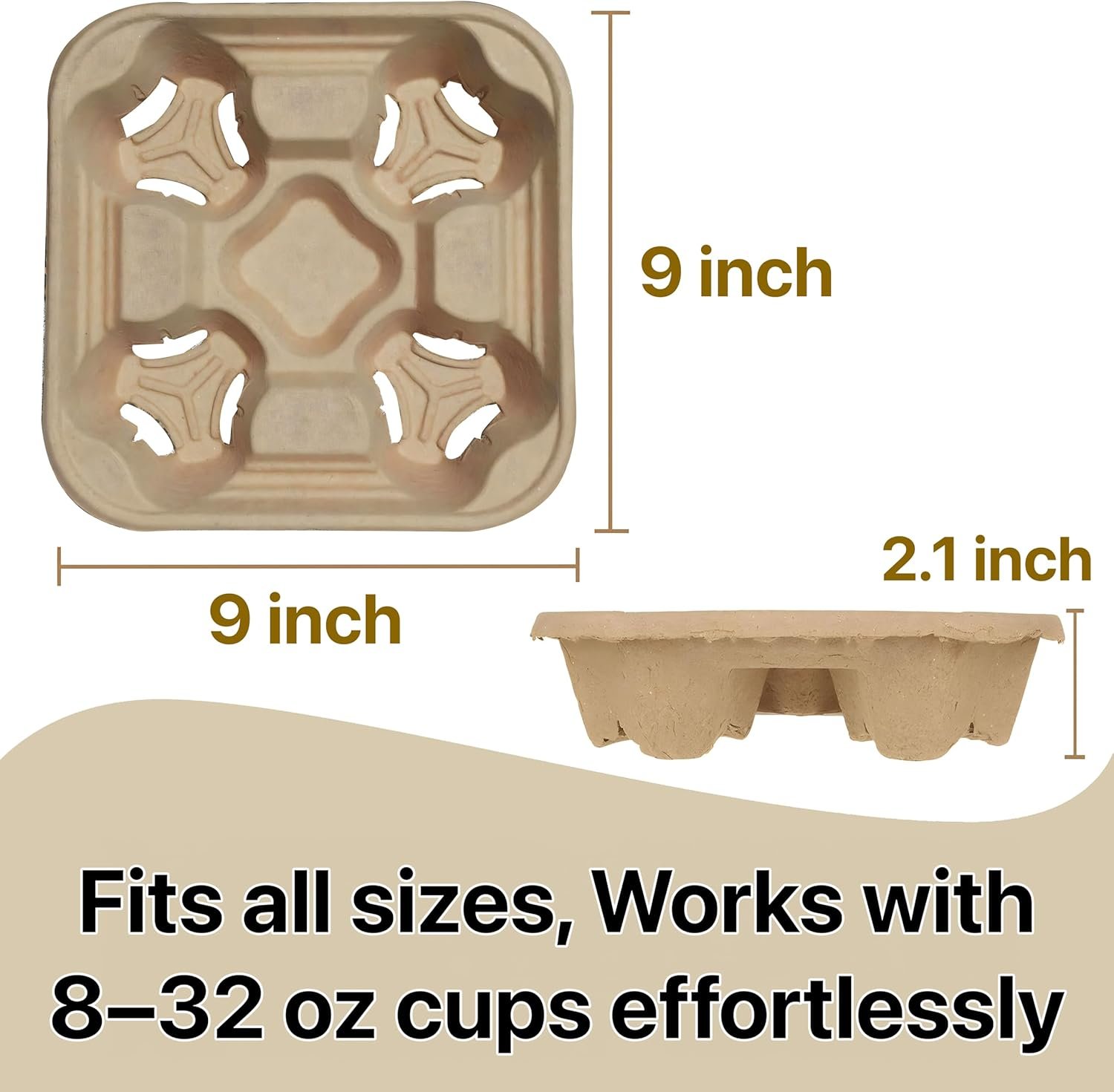 Grossiste Tray Écologique 4 Compartiments, Support de Boissons Biodegradable 8-32 oz, Parfait pour Café Chaud et Froid, Personnalisation de Logo, Vente en Gros (Pack de 25) Grossiste Tray Écologique 4 Compartiments, Support de Boissons Biodegradable 8-32 oz, Parfait pour Café Chaud et Froid, Personnalisation de Logo, Vente en Gros (Pack de 25)