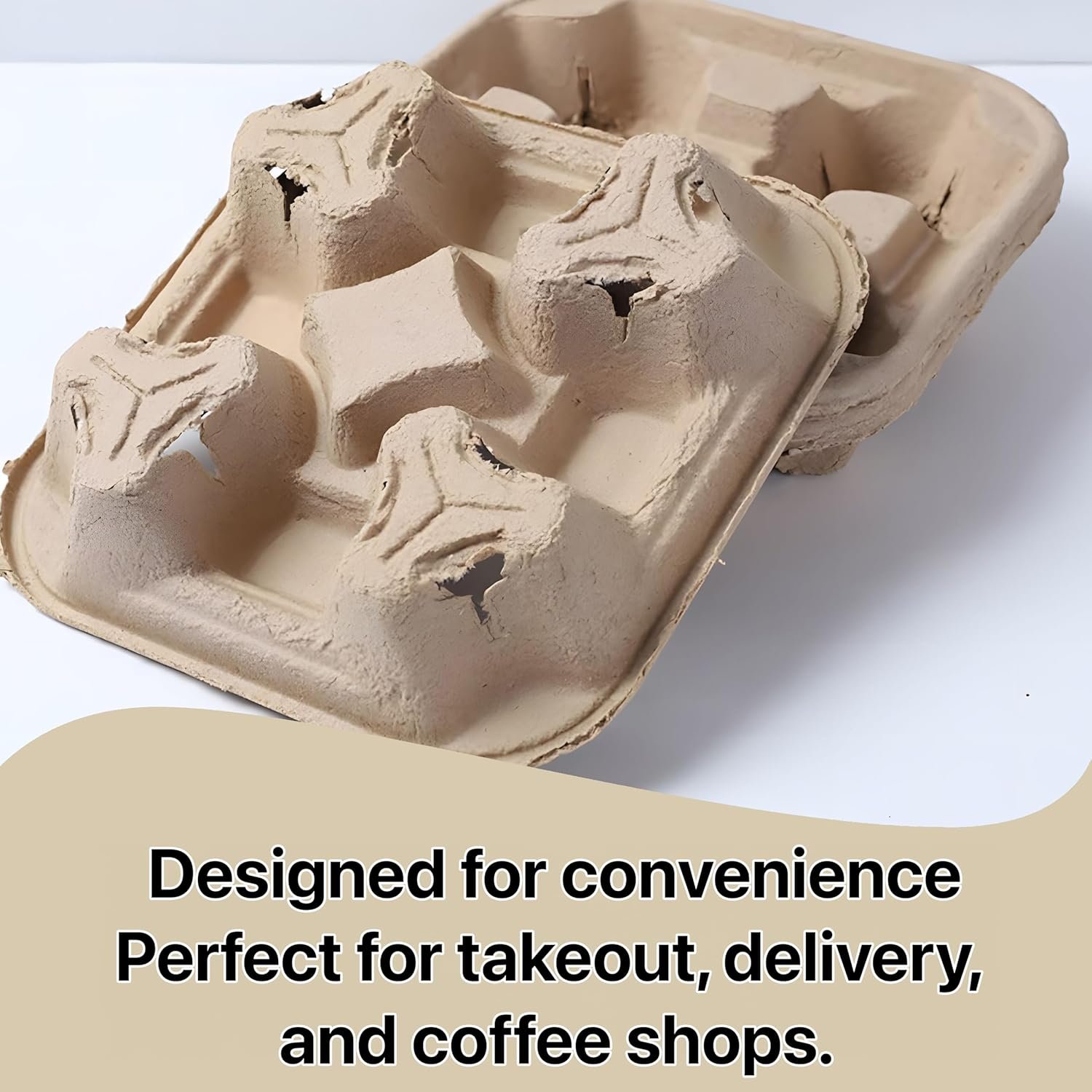 Grossiste Tray Écologique 4 Compartiments, Support de Boissons Biodegradable 8-32 oz, Parfait pour Café Chaud et Froid, Personnalisation de Logo, Vente en Gros (Pack de 25) Grossiste Tray Écologique 4 Compartiments, Support de Boissons Biodegradable 8-32 oz, Parfait pour Café Chaud et Froid, Personnalisation de Logo, Vente en Gros (Pack de 25)