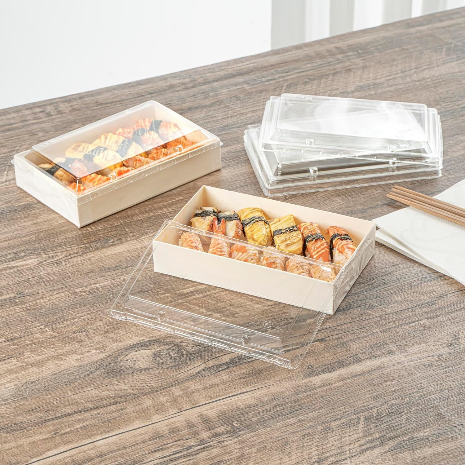 Lids en plastique pour bento 10 pièces, fournisseur de contenants à emporter en bois 7,9 Lids en plastique pour bento 10 pièces, fournisseur de contenants à emporter en bois 7,9