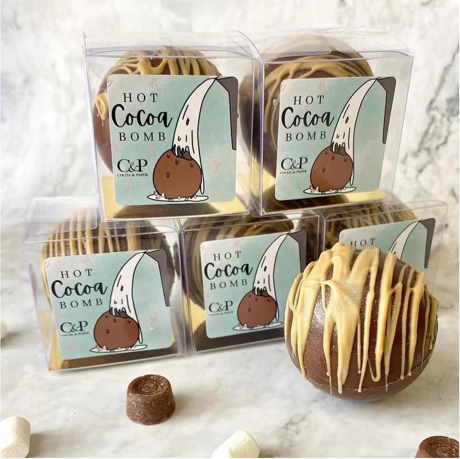 Grossiste de boîtes en plastique transparentes 3x3x3 pouces, idéal pour logo personnalisé, petites pâtisseries et bombes de chocolat chaud, fournisseur en vente en gros.