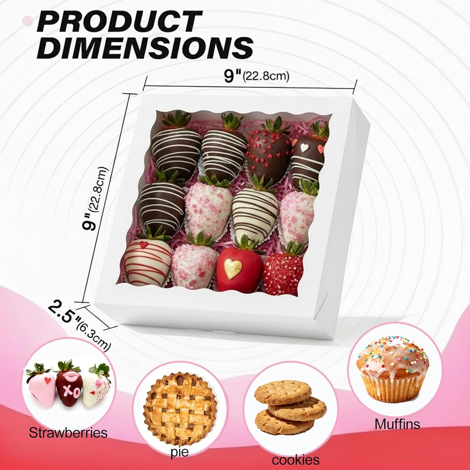 50pcs Boîtes à pâtisserie blanches 9x9x2.5 pouces - Grossiste pour charcuterie, biscuits, tartes, et cœurs brisés - Marque blanche, Fournisseur OEM pour Noël et Saint-Valentin 50pcs Boîtes à pâtisserie blanches 9x9x2.5 pouces - Grossiste pour charcuterie, biscuits, tartes, et cœurs brisés - Marque blanche, Fournisseur OEM pour Noël et Saint-Valentin