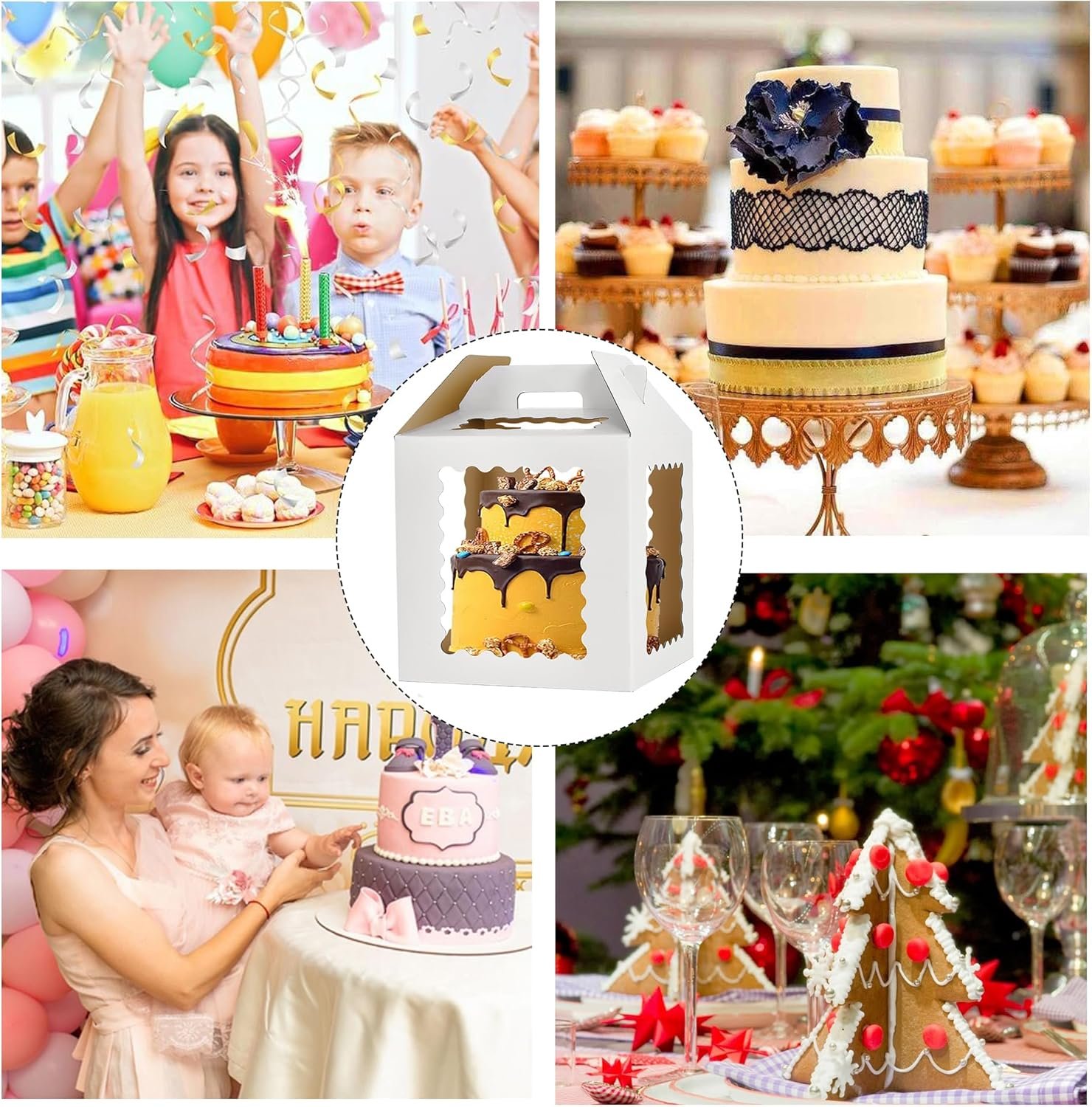 Grossiste Boîtes à Gâteau Hautes avec 6 fenêtres, 12x12x12 pouces, Transporteur de Gâteau pour Gâteau à Étages, Fournisseur de Conteneurs de Transport de Gâteau, Vente en Gros de Contenants à Emporter pour Mariage, Anniversaire, Fête, avec Logo Personnalisé. Grossiste Boîtes à Gâteau Hautes avec 6 fenêtres, 12x12x12 pouces, Transporteur de Gâteau pour Gâteau à Étages, Fournisseur de Conteneurs de Transport de Gâteau, Vente en Gros de Contenants à Emporter pour Mariage, Anniversaire, Fête, avec Logo Personnalisé.