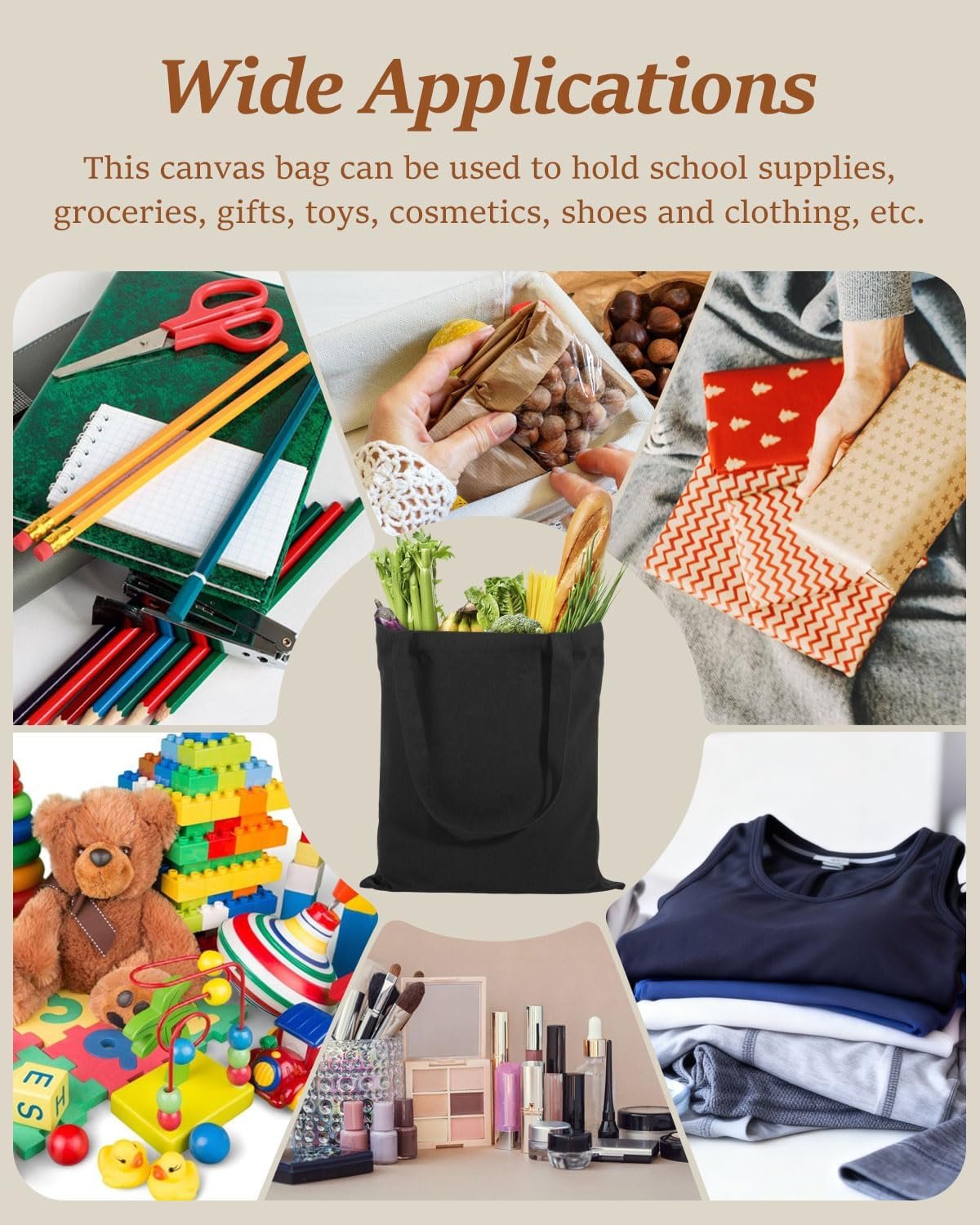 Sac en toile 13x15 pouces en vrac pour projets DIY, logo personnalisé, fabriqué par un fournisseur, idéal pour les courses, tissu lavable en machine de 10 oz. Sac en toile 13x15 pouces en vrac pour projets DIY, logo personnalisé, fabriqué par un fournisseur, idéal pour les courses, tissu lavable en machine de 10 oz.