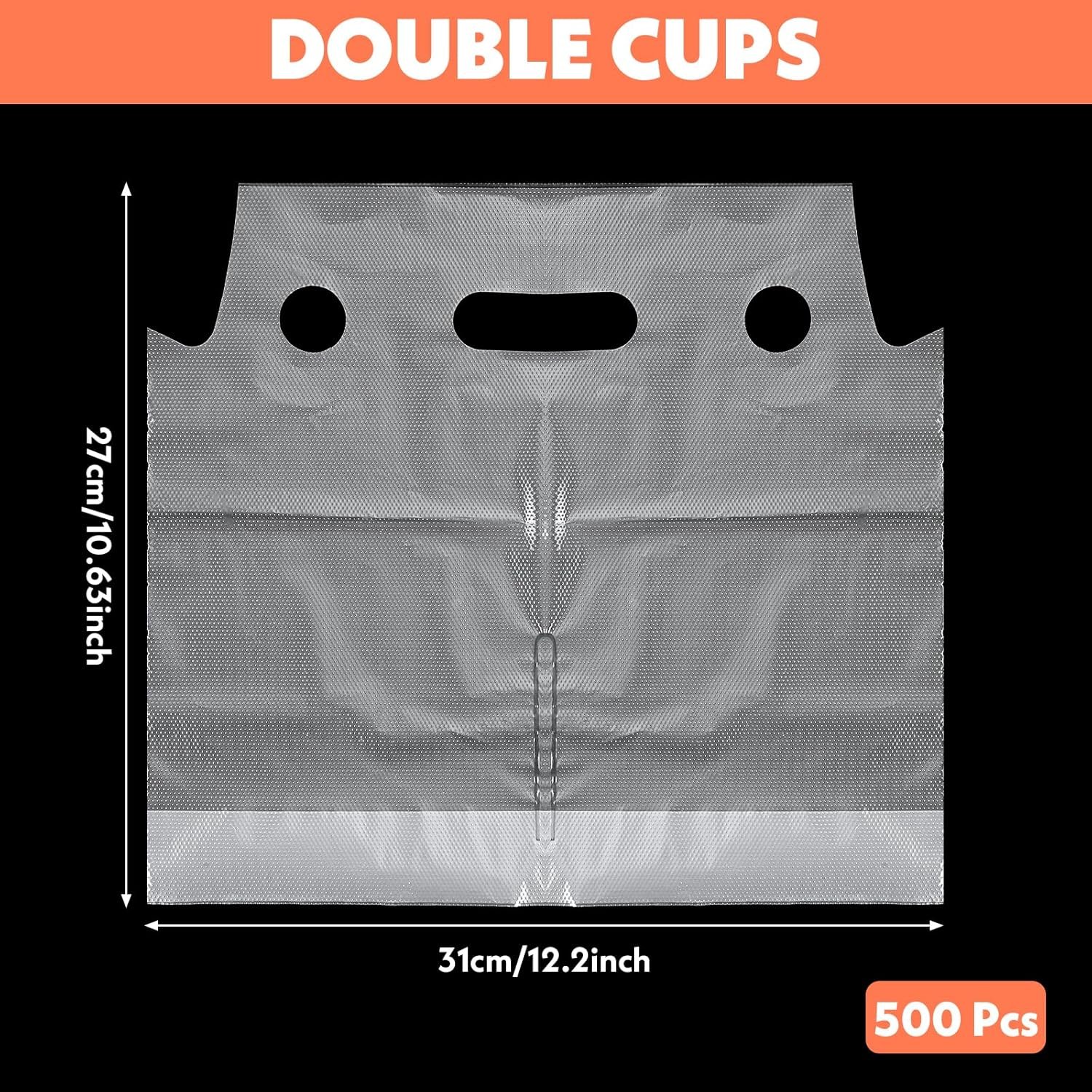 Grossiste de porte-gobelets en plastique 500 unités pour boissons, logo personnalisé, fabricant de sacs à boissons pour café, jus, soda (12,2 Grossiste de porte-gobelets en plastique 500 unités pour boissons, logo personnalisé, fabricant de sacs à boissons pour café, jus, soda (12,2