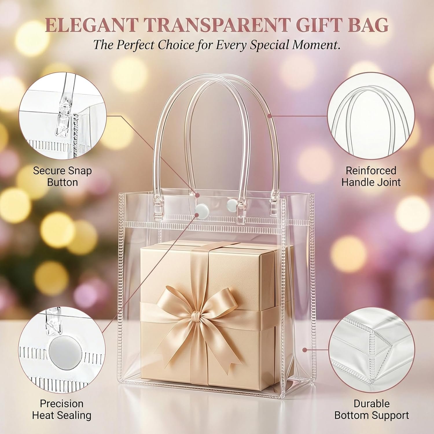 Grossiste en Vrac - Sacs Cadeaux Transparente en PVC avec Poignées, 10PCS Mini Sacs Fête - Sac à Offrir en Plastique 5.9 x 6.3 Pouce, Fournisseur de Sacs avec Logo Personnalisé. Grossiste en Vrac - Sacs Cadeaux Transparente en PVC avec Poignées, 10PCS Mini Sacs Fête - Sac à Offrir en Plastique 5.9 x 6.3 Pouce, Fournisseur de Sacs avec Logo Personnalisé.