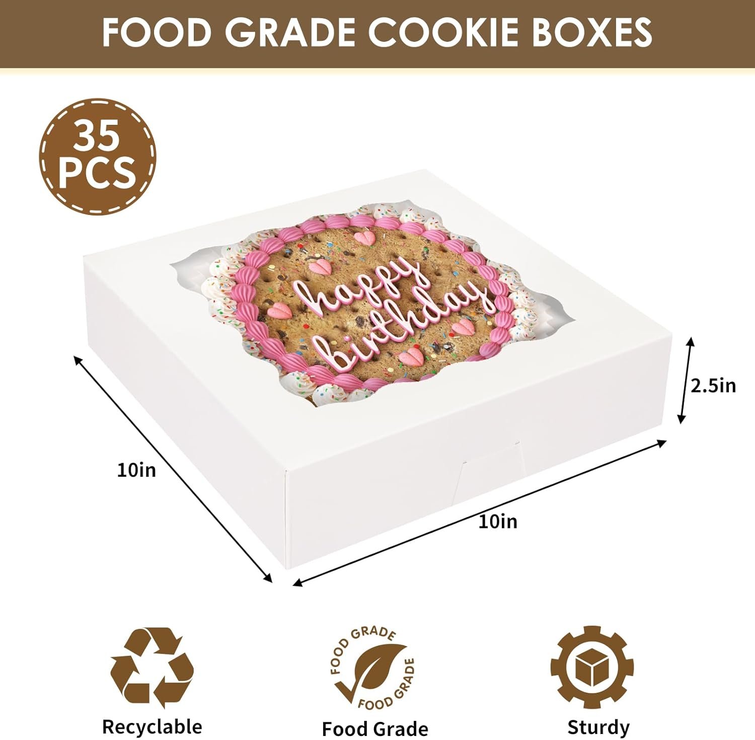Grossiste 35pcs Boîtes de Pâtisserie 10x10x2,5 pouces avec fenêtre, idéale pour les gâteaux, cookies, friandises, pâtes sucrées et fruits comme les fraises enrobées de chocolat, Logo Personnalisé, Fabricant en Vrac. Grossiste 35pcs Boîtes de Pâtisserie 10x10x2,5 pouces avec fenêtre, idéale pour les gâteaux, cookies, friandises, pâtes sucrées et fruits comme les fraises enrobées de chocolat, Logo Personnalisé, Fabricant en Vrac.