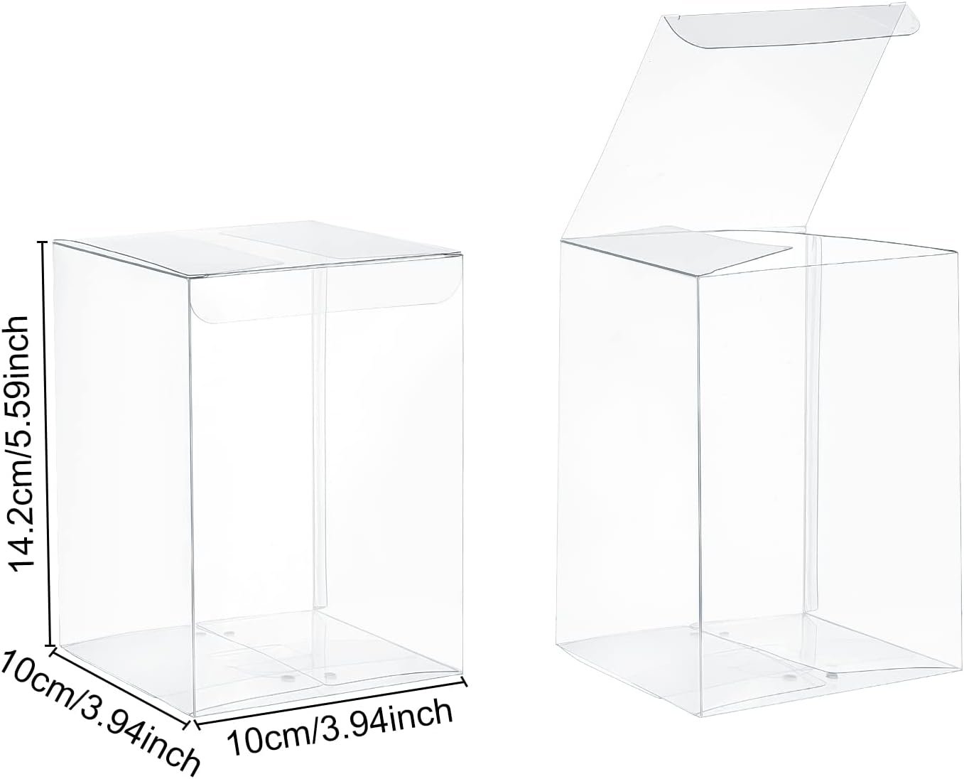 Grossiste Boîtes Cadeaux Transparentes PVC Rectangulaires 3.9x3.9x5.5'' pour Événements Mariage, Logo Personnalisé, Emballage de Bonbons et Cupcakes en Vente en Gros Grossiste Boîtes Cadeaux Transparentes PVC Rectangulaires 3.9x3.9x5.5'' pour Événements Mariage, Logo Personnalisé, Emballage de Bonbons et Cupcakes en Vente en Gros