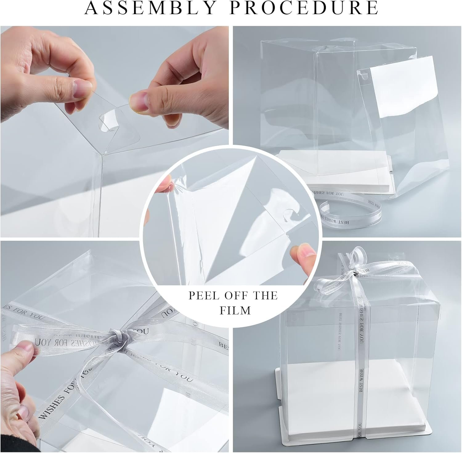 Boîtes à gâteaux transparentes en gros, 5 pièces 10x10x12 pouces, OEM pour gâteaux à étages, boîte cadeau claire pour mariage, fête, anniversaire. Boîtes à gâteaux transparentes en gros, 5 pièces 10x10x12 pouces, OEM pour gâteaux à étages, boîte cadeau claire pour mariage, fête, anniversaire.