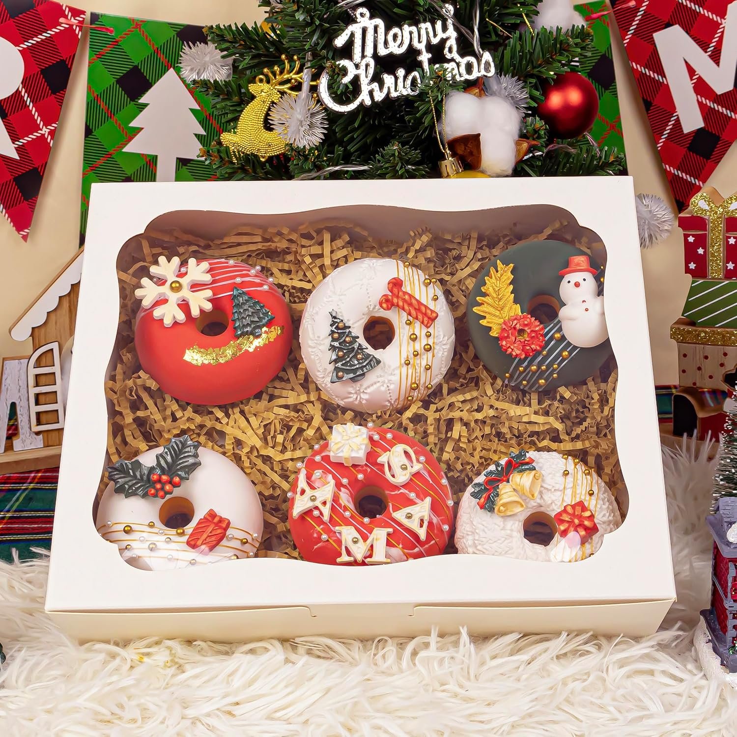 Grossiste 12pcs Boîtes à Pâtisserie Blanches de 10x8x2.5 Pouces avec Fenêtre pour Gâteaux, Cookies, Desserts, Chocolats, Tartes, Beignets, Muffins, Cupcakes - Logo Personnalisé - Fabricant Fournisseur