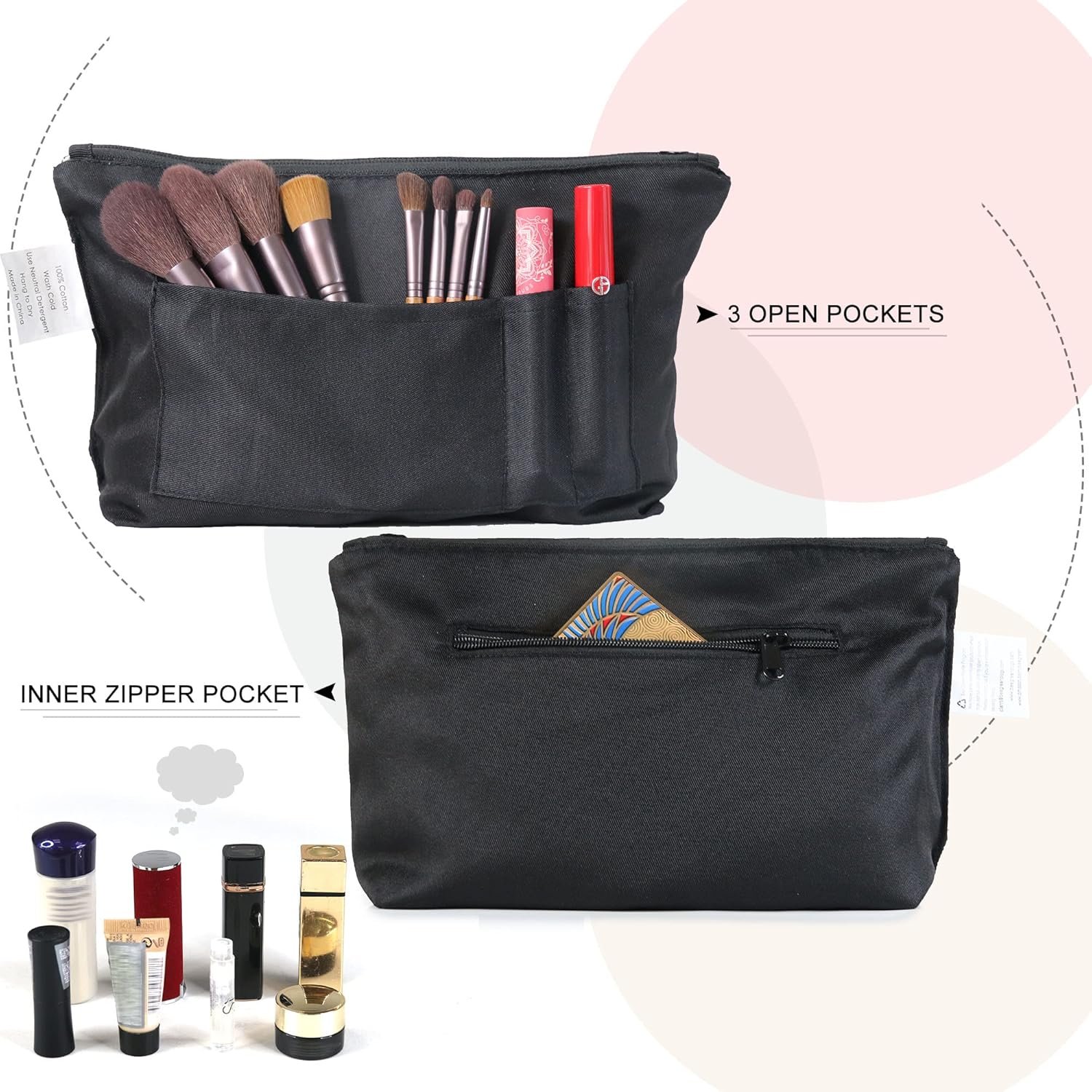 Sac fourre-tout personnalisé pour femmes, grande taille, en toile blanche et noire avec poignées en cuir et fermeture éclair, grossiste, logo personnalisé, fabricant.