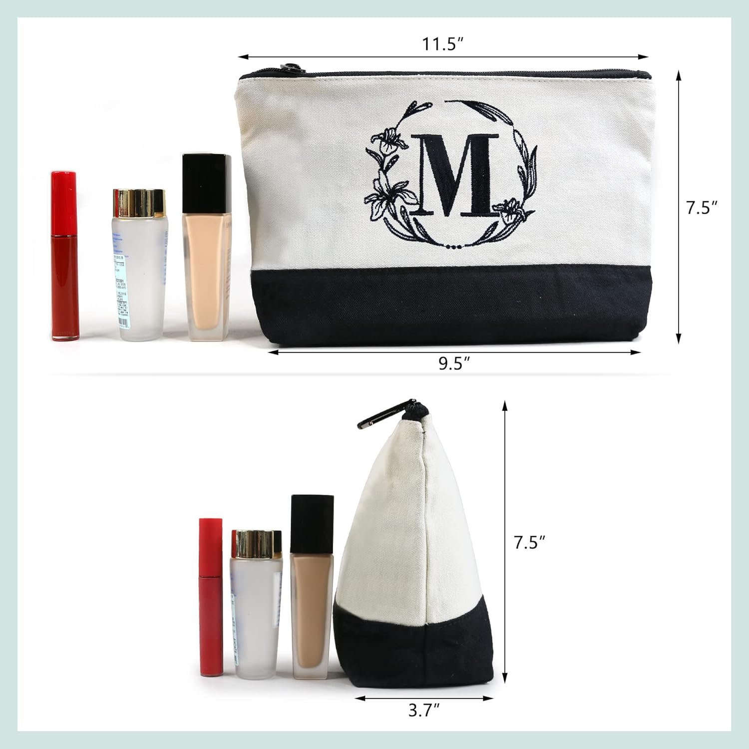 Sac fourre-tout personnalisé pour femmes, grande taille, en toile blanche et noire avec poignées en cuir et fermeture éclair, grossiste, logo personnalisé, fabricant.