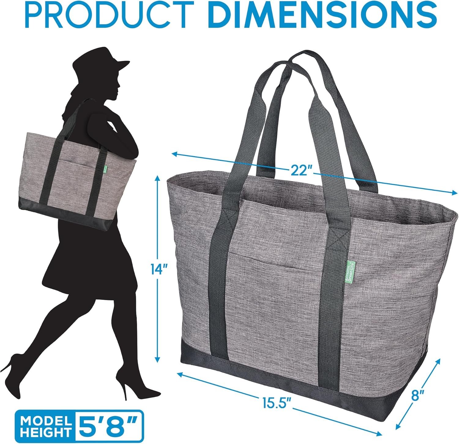 Grossiste Sac fourre-tout extra grand en toile pour femmes et hommes avec fermeture éclair – Sac tote quotidien pour le travail, l'école, le gymnase, les courses, enseignants, infirmiers – Fabricant sac de voyage week-end, sac de nuit (gris) avec logo personnalisé. Grossiste Sac fourre-tout extra grand en toile pour femmes et hommes avec fermeture éclair – Sac tote quotidien pour le travail, l'école, le gymnase, les courses, enseignants, infirmiers – Fabricant sac de voyage week-end, sac de nuit (gris) avec logo personnalisé.