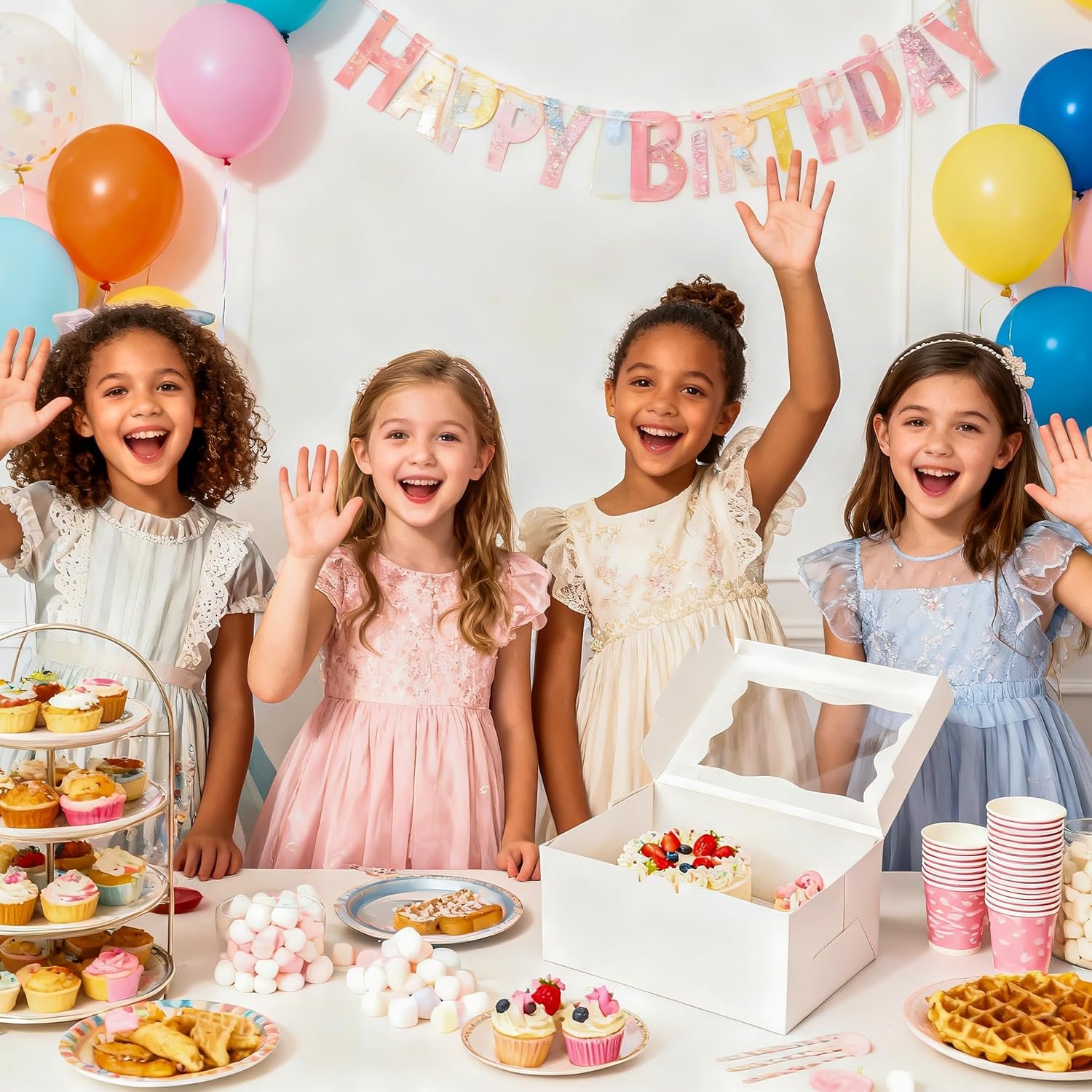 Grossiste en emballages, boîte Bento 1+2 avec fenêtre transparente pour 2 cupcakes et 1 mini gâteau, idéal pour le packaging des gourmandises, Logo Personnalisé OEM.