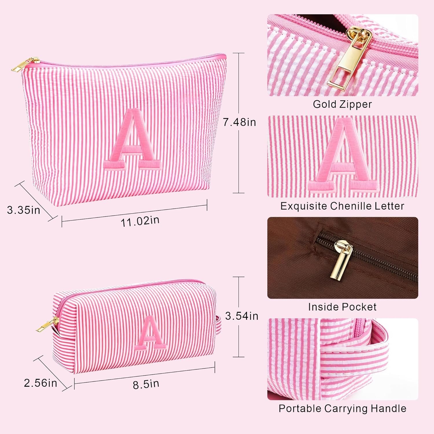 Grossiste de sacs à maquillage personnalisés - Set de 2 pièces pour adolescentes, essentiel de voyage pour femmes, Fabricant d'organisateurs de maquillage, cadeaux d'anniversaire pour filles de 6 à 12 ans, OEM en rose. Grossiste de sacs à maquillage personnalisés - Set de 2 pièces pour adolescentes, essentiel de voyage pour femmes, Fabricant d'organisateurs de maquillage, cadeaux d'anniversaire pour filles de 6 à 12 ans, OEM en rose.