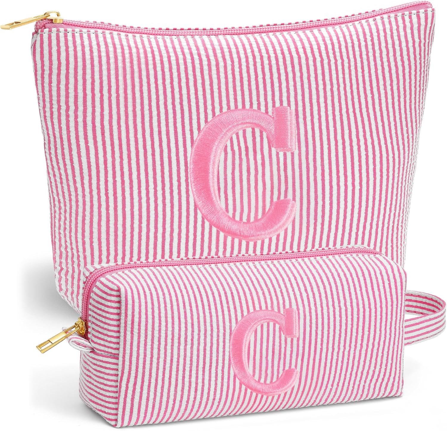 Grossiste de sacs à maquillage personnalisés - Set de 2 pièces pour adolescentes, essentiel de voyage pour femmes, Fabricant d'organisateurs de maquillage, cadeaux d'anniversaire pour filles de 6 à 12 ans, OEM en rose.