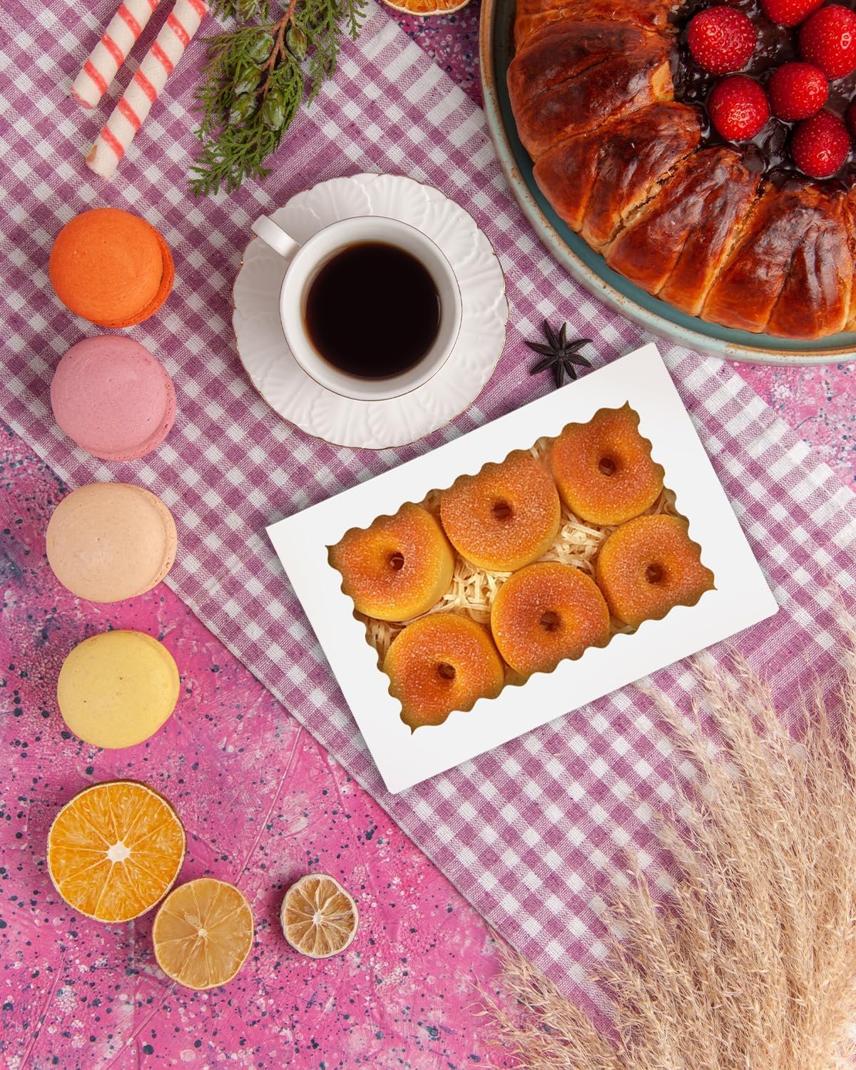 Cookie Box Blanc avec Fenêtre 9x6x2.5 Pouces pour Pâtisserie, Vente en Gros, Fabricant, Logo Personnalisé, 50 Pcs Boîte à Macaron pour Emballage