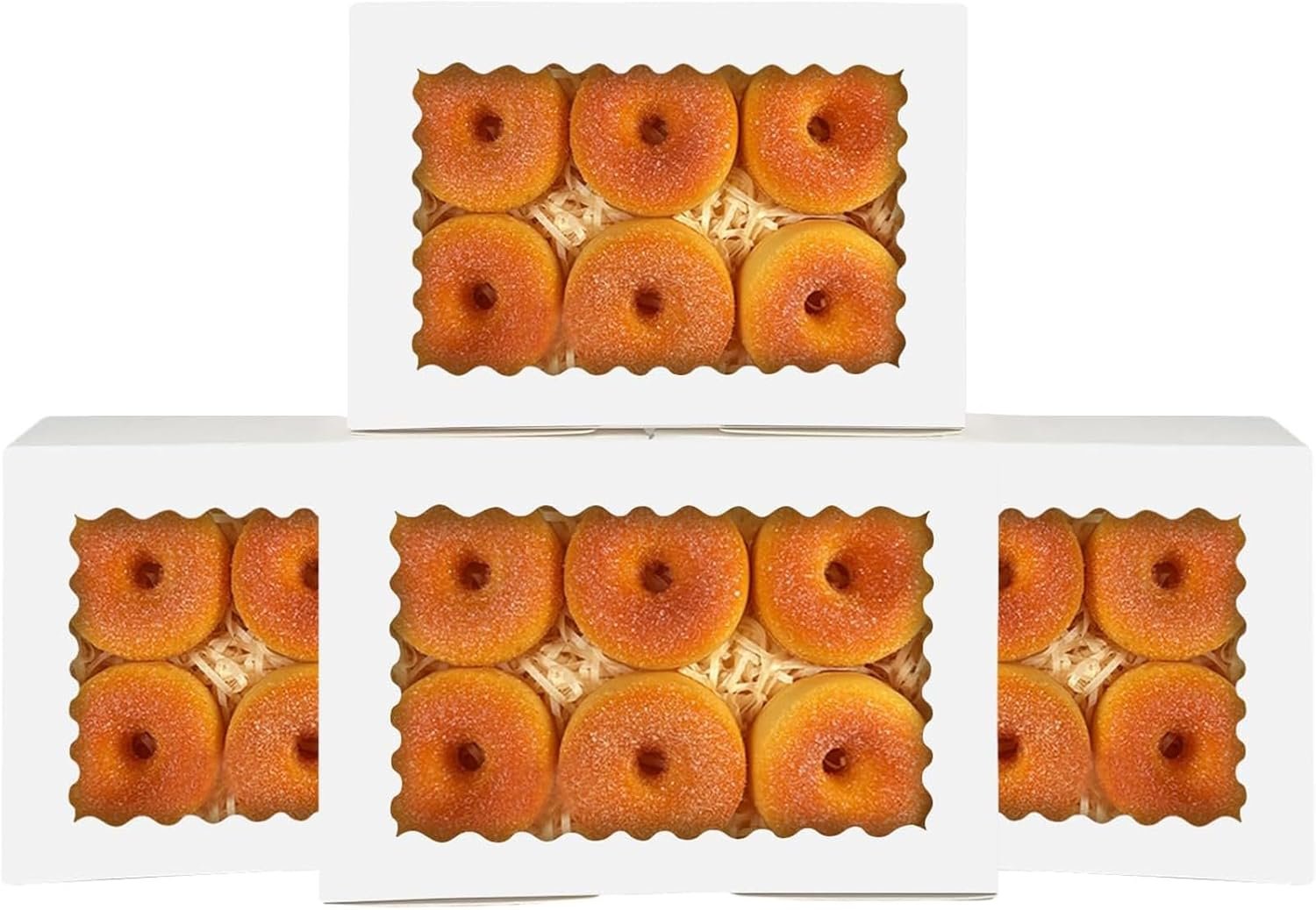 Cookie Box Blanc avec Fenêtre 9x6x2.5 Pouces pour Pâtisserie, Vente en Gros, Fabricant, Logo Personnalisé, 50 Pcs Boîte à Macaron pour Emballage