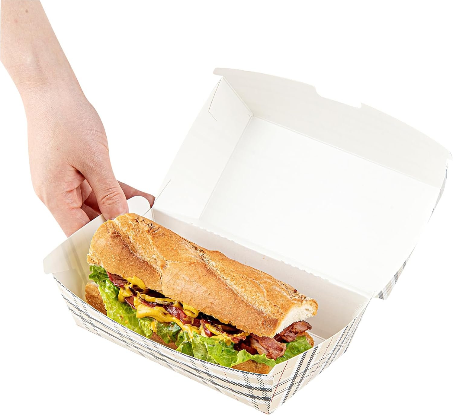 Grossiste conteneurs alimentaires jetables 6.7 x 3.5 x 3.5 pouces, fermeture à clapet, format économique avec logo personnalisé en papier écossais, durable et résistant à la graisse, vente en gros. Grossiste conteneurs alimentaires jetables 6.7 x 3.5 x 3.5 pouces, fermeture à clapet, format économique avec logo personnalisé en papier écossais, durable et résistant à la graisse, vente en gros.