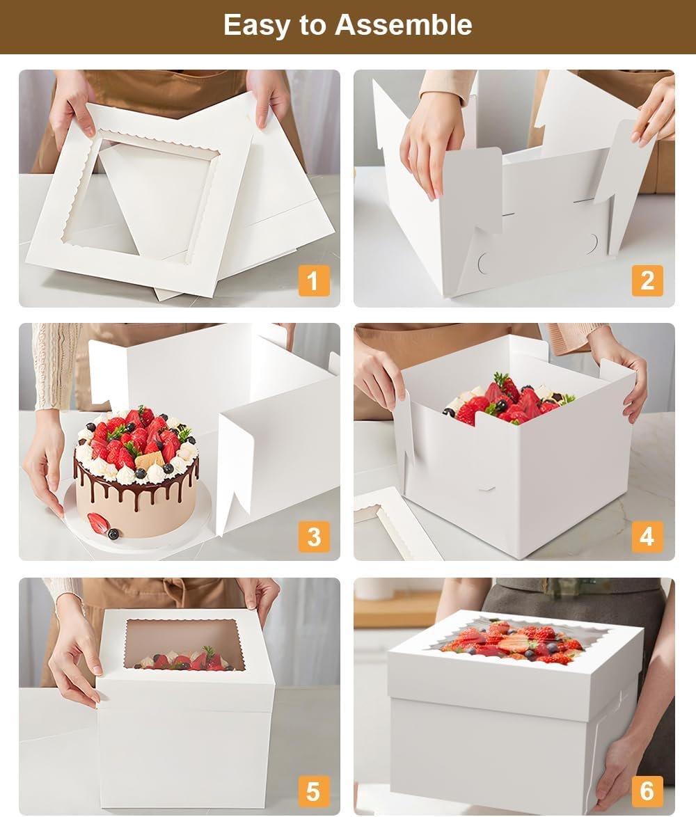 Boîte à pâtisserie 15-Pack 8x8x8 pouces, idéal pour la vente en gros - Packaging alimentaire de qualité premium pour gâteaux, fêtes, mariages et cadeaux | Logo Personnalisé, fournisseur, boîte de pâtisserie personnalisable et résistant à la graisse. Boîte à pâtisserie 15-Pack 8x8x8 pouces, idéal pour la vente en gros - Packaging alimentaire de qualité premium pour gâteaux, fêtes, mariages et cadeaux | Logo Personnalisé, fournisseur, boîte de pâtisserie personnalisable et résistant à la graisse.