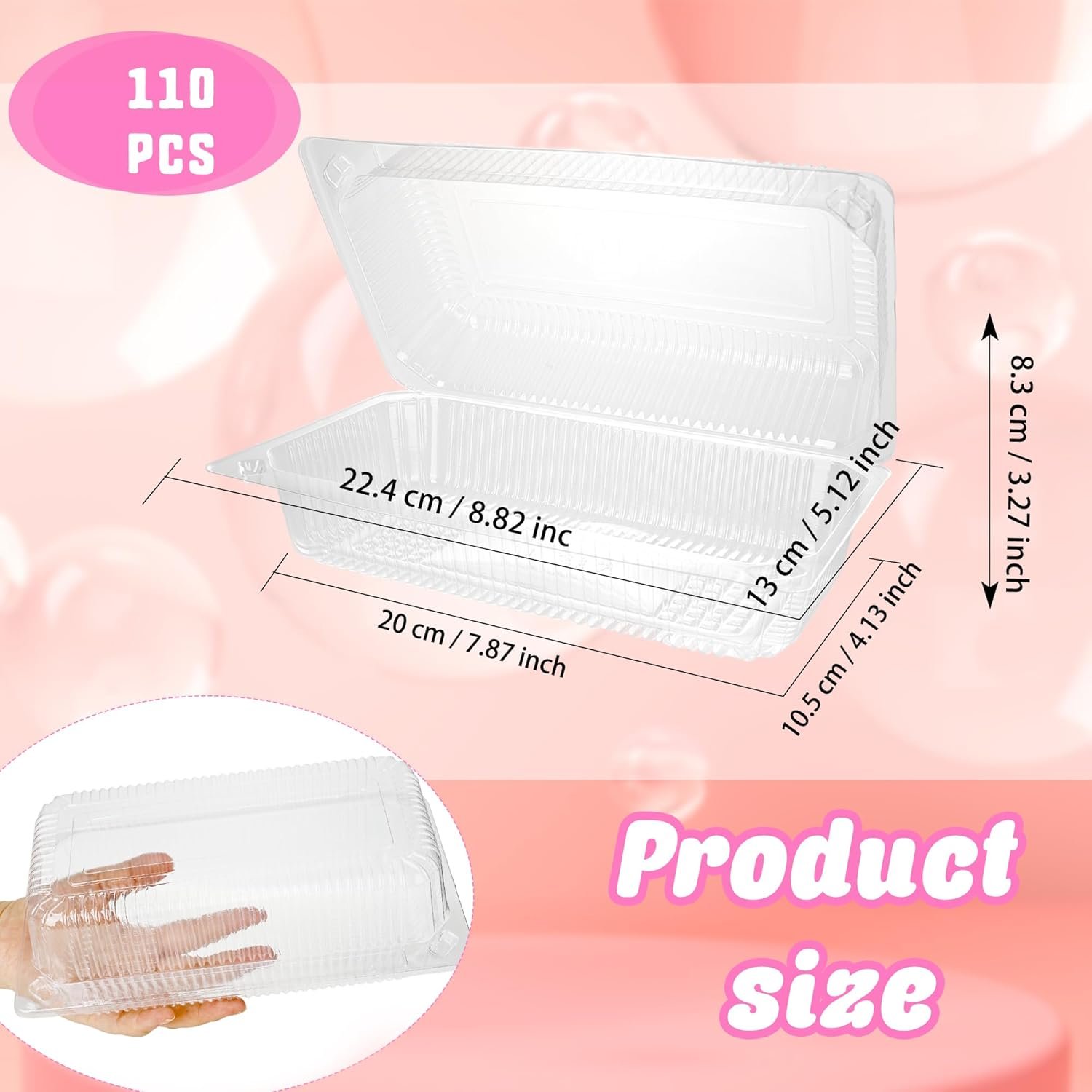 Grossiste 110 Pcs Conteneurs Plastiques Transparents En Vrac, Boîte Alimentaire Jetable avec Couvercles pour Snacks, Desserts, Pain et Salades, Fabricant d’Embouts Personnalisés