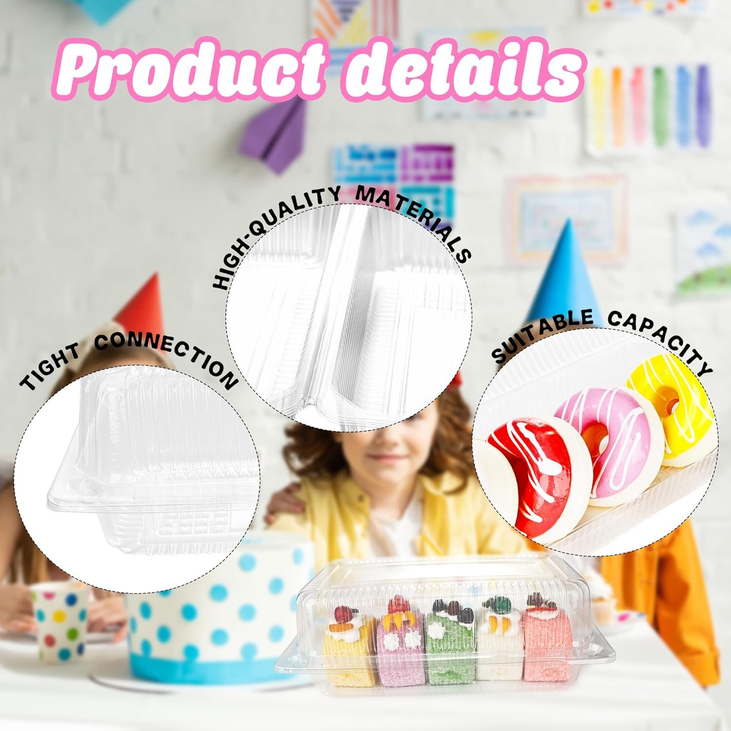 Grossiste 110 Pcs Conteneurs Plastiques Transparents En Vrac, Boîte Alimentaire Jetable avec Couvercles pour Snacks, Desserts, Pain et Salades, Fabricant d’Embouts Personnalisés