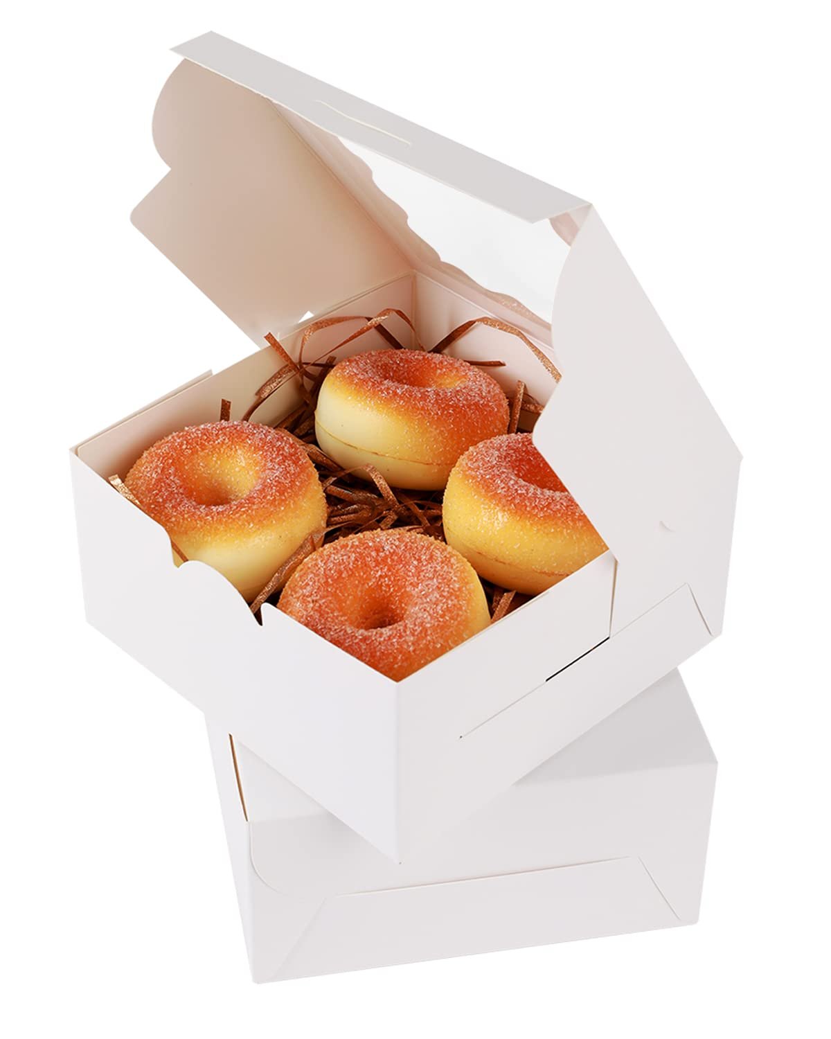 Grossiste en Vrac Boîte à Pâtisserie Blanche avec Fenêtre 100 Paquets 6x6x3 pour Mariage Favor et Anniversaire, Fabricant de Boîtes de Cookies avec Logo Personnalisé