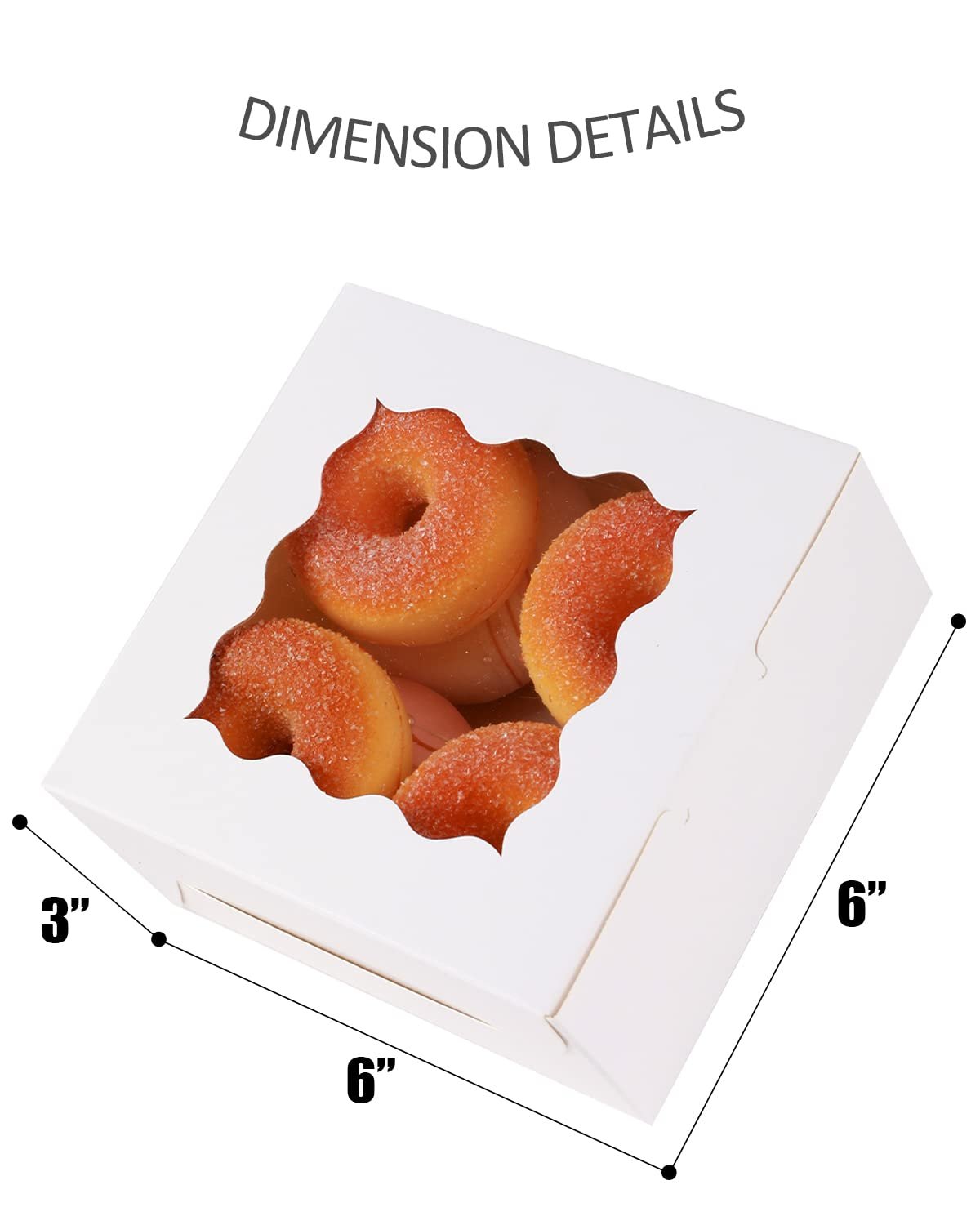 Grossiste en Vrac Boîte à Pâtisserie Blanche avec Fenêtre 100 Paquets 6x6x3 pour Mariage Favor et Anniversaire, Fabricant de Boîtes de Cookies avec Logo Personnalisé