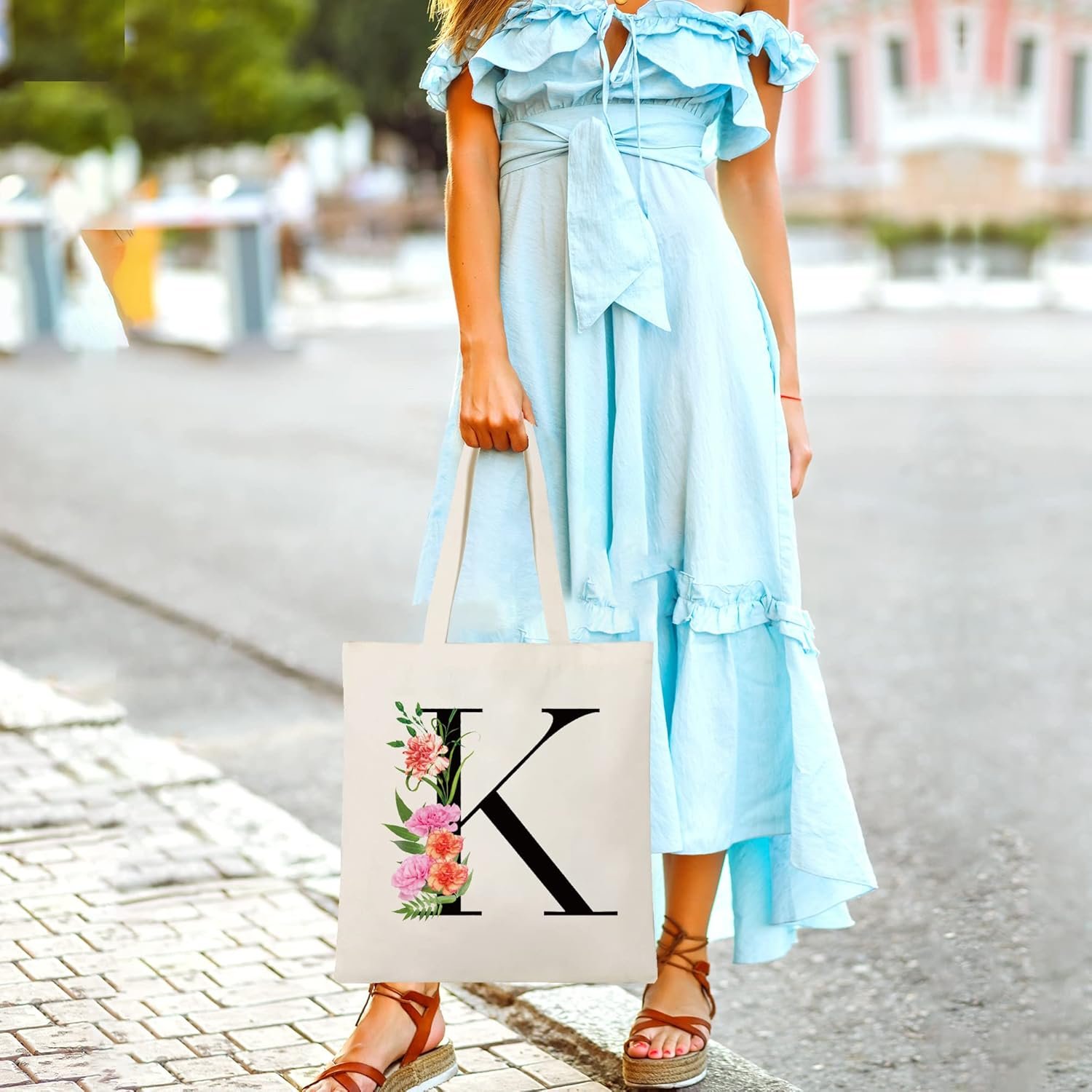 Sac en toile personnalisé avec initiale pour cadeaux de mariage, logo personnalisé, idéal comme cadeau pour la fête des mères, anniversaire et demoiselles d'honneur, vente en gros disponible.