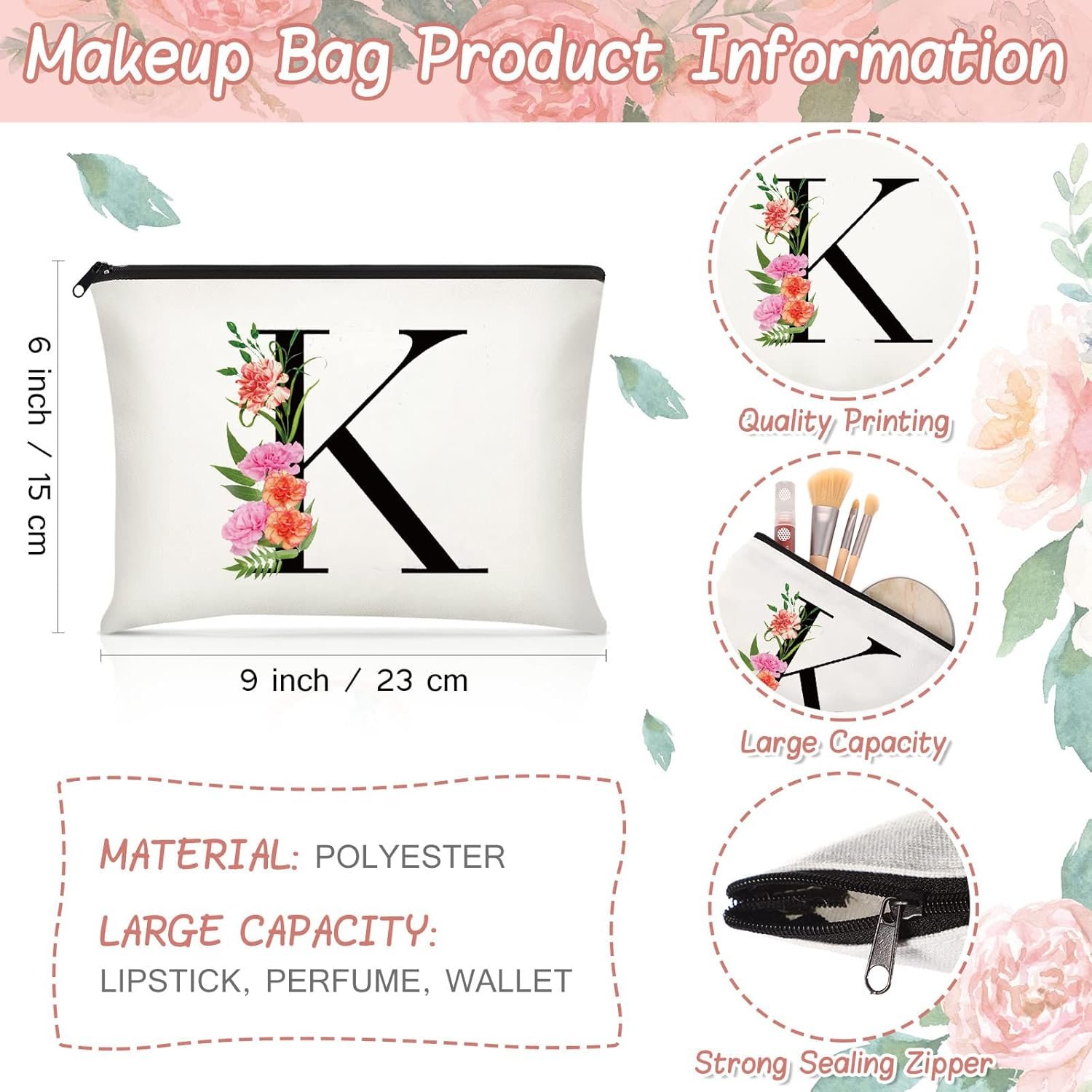 Sac en toile personnalisé avec initiale pour cadeaux de mariage, logo personnalisé, idéal comme cadeau pour la fête des mères, anniversaire et demoiselles d'honneur, vente en gros disponible.