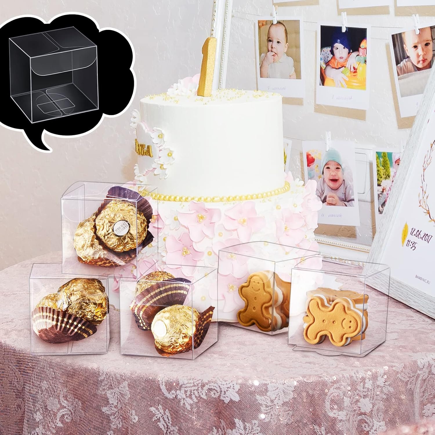 Grossiste Boîtes Transparente 2 x 2 x 2 Pouces pour Bonbons, Fournisseur de Solutions d'Emballage, OEM Cube Cadeau pour Fête Anniversaire Mariage Baptême