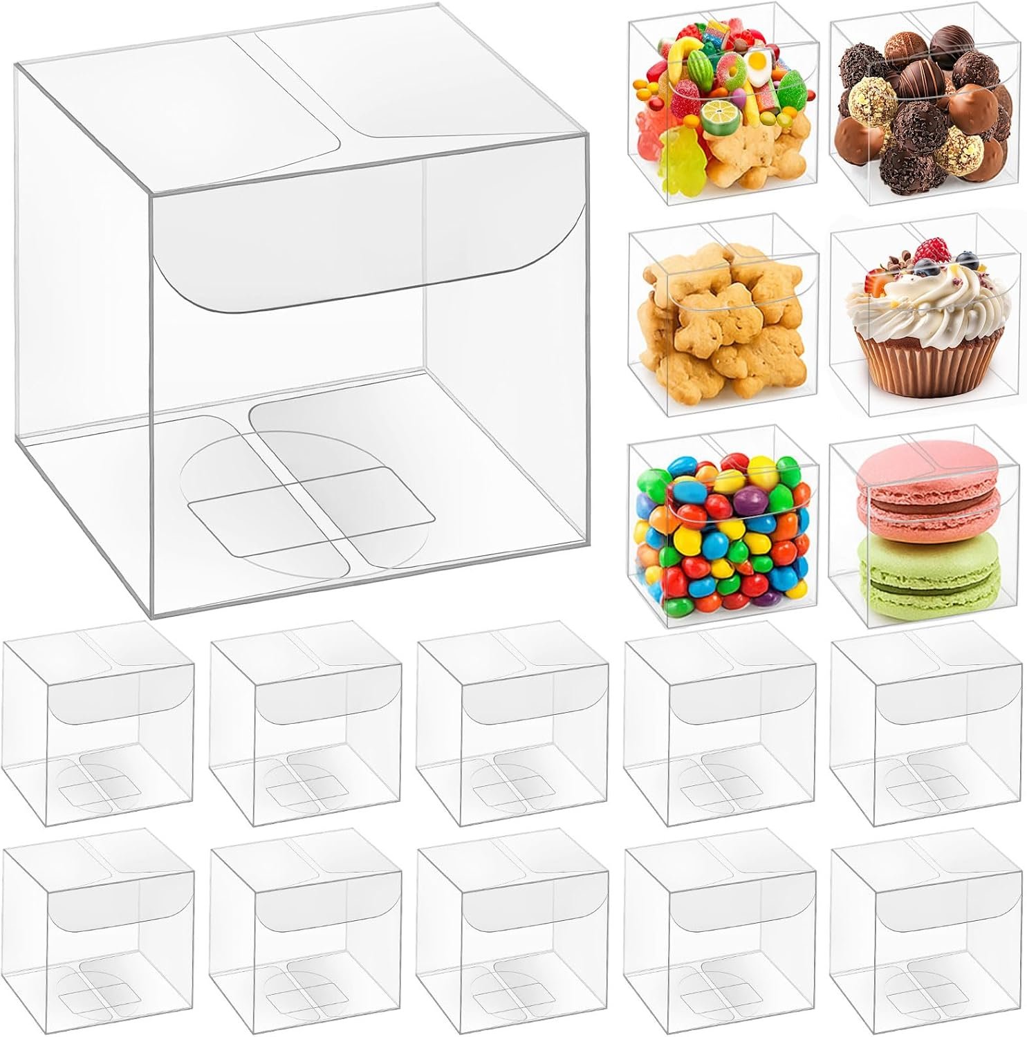 Grossiste Boîtes Transparente 2 x 2 x 2 Pouces pour Bonbons, Fournisseur de Solutions d'Emballage, OEM Cube Cadeau pour Fête Anniversaire Mariage Baptême