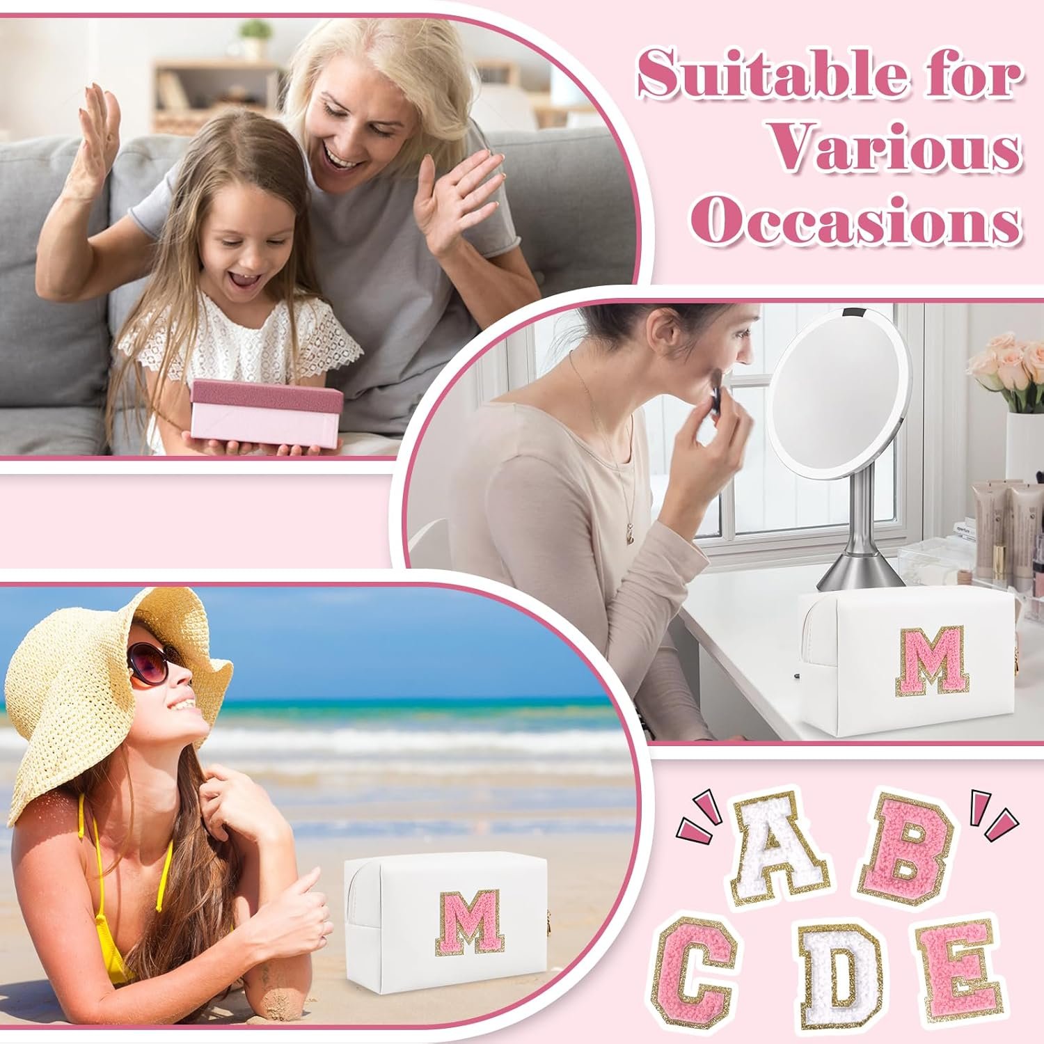 Sac de maquillage personnalisé initial A-Z, sac patch preppy, petit sac cosmétique en cuir PU avec fermeture éclair, idéal cadeau pour les filles adolescentes, femmes, anniversaire, maman. Grossiste en vente en gros, fabricant de sacs avec logo personnalisé. Sac de maquillage personnalisé initial A-Z, sac patch preppy, petit sac cosmétique en cuir PU avec fermeture éclair, idéal cadeau pour les filles adolescentes, femmes, anniversaire, maman. Grossiste en vente en gros, fabricant de sacs avec logo personnalisé.