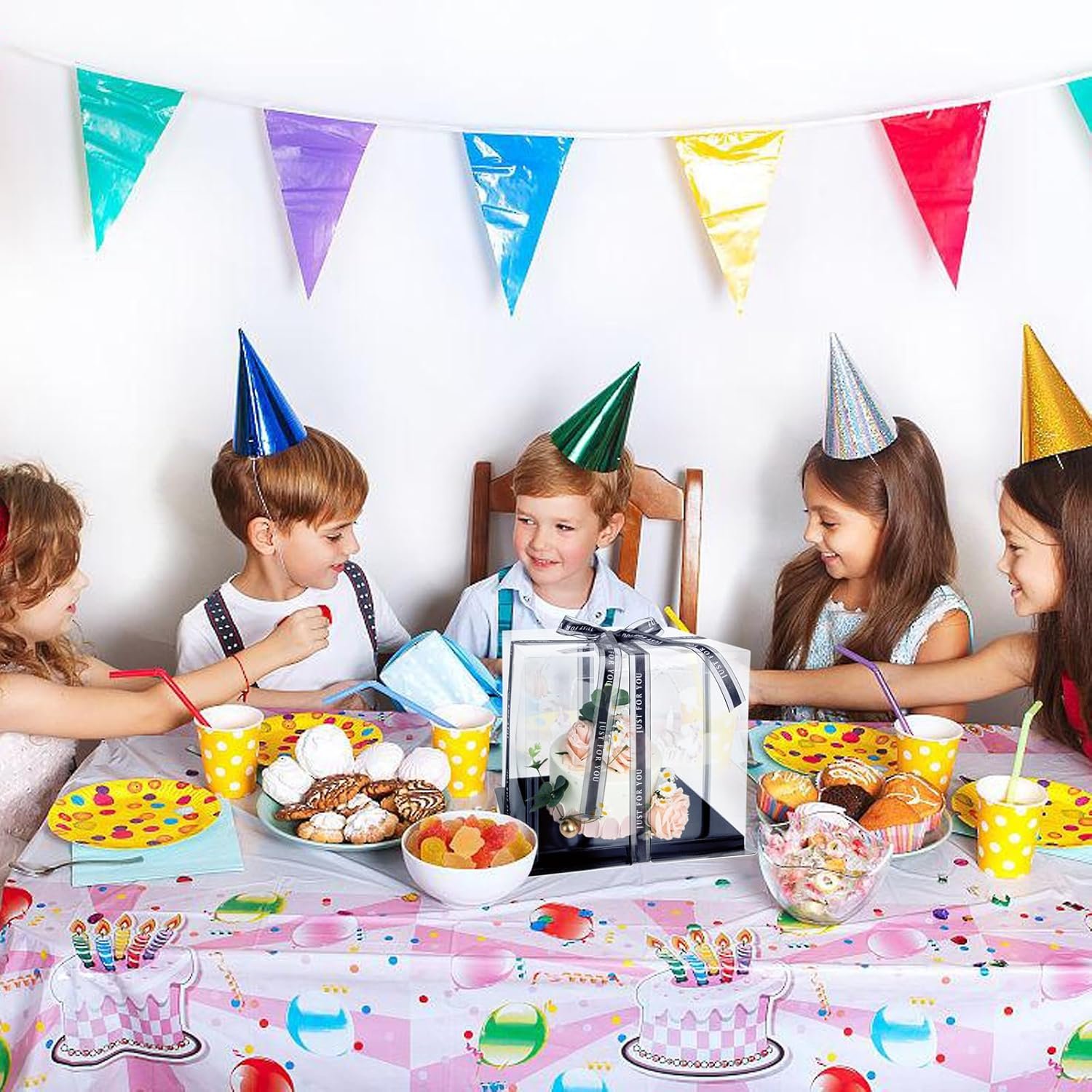Boîte à gâteau transparente en gros, 2 pièces de 8'' avec couvercles et ruban pour pâtisseries, logo personnalisé, packaging avec carte cadeau pour anniversaire, mariage et fête, fournisseur.