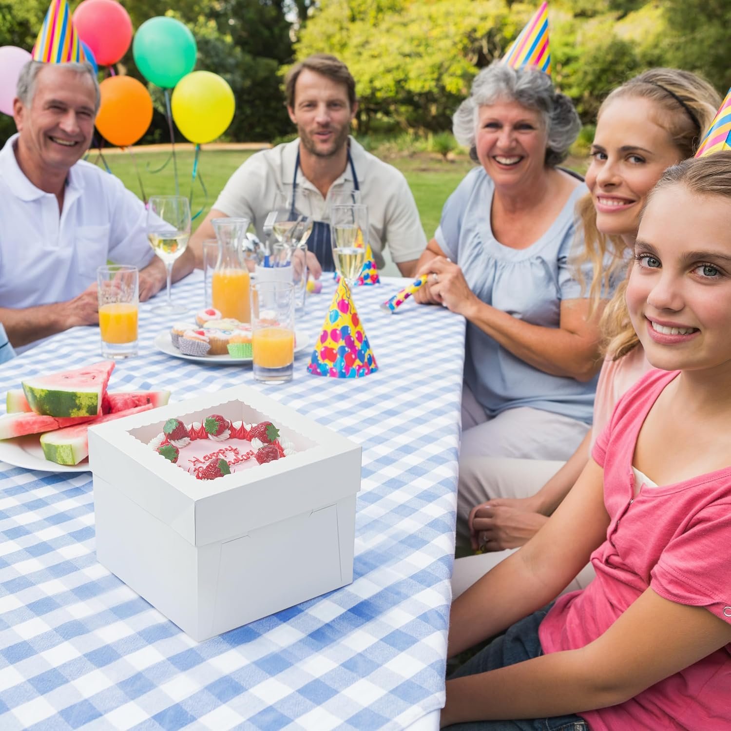 Grossiste 3 Paquets de Boîtes à Gâteau, Boîtes à Gâteau Blanches avec Fenêtre 10x10x8 Pouces, Logo Personnalisé, Conteneurs Jetables avec Couvercles pour Gâteaux, Beignets, Tartes, Cookies, Mariages, Anniversaires, Fêtes, Fabricant en Vrac.