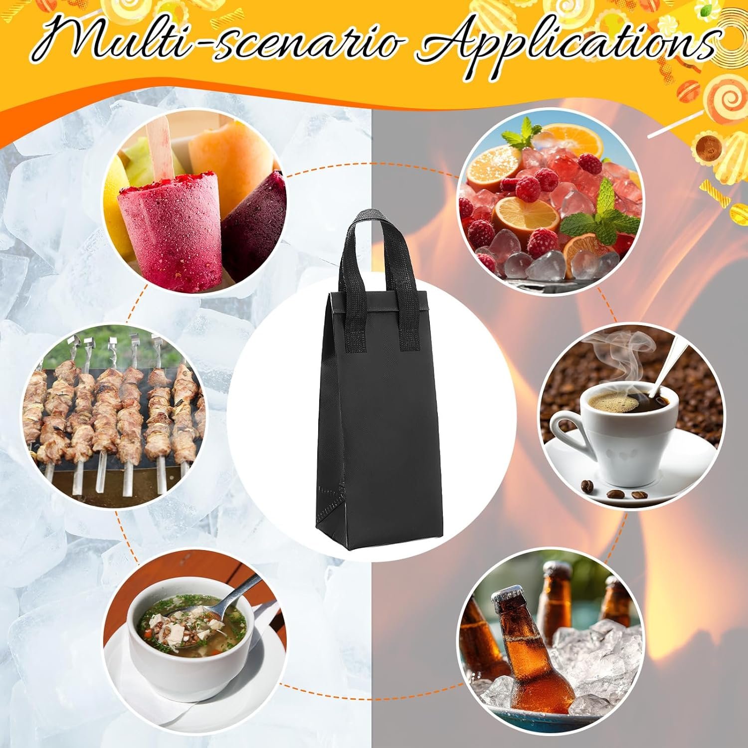 Grossiste Sacs Isolés de Transport de Boissons 50 Pcs, Fournisseur de Sacs à Emporter Thermiques avec Poignée pour Café, Thé, Aliment Chaud et Froid, Logo Personnalisé disponible. Grossiste Sacs Isolés de Transport de Boissons 50 Pcs, Fournisseur de Sacs à Emporter Thermiques avec Poignée pour Café, Thé, Aliment Chaud et Froid, Logo Personnalisé disponible.