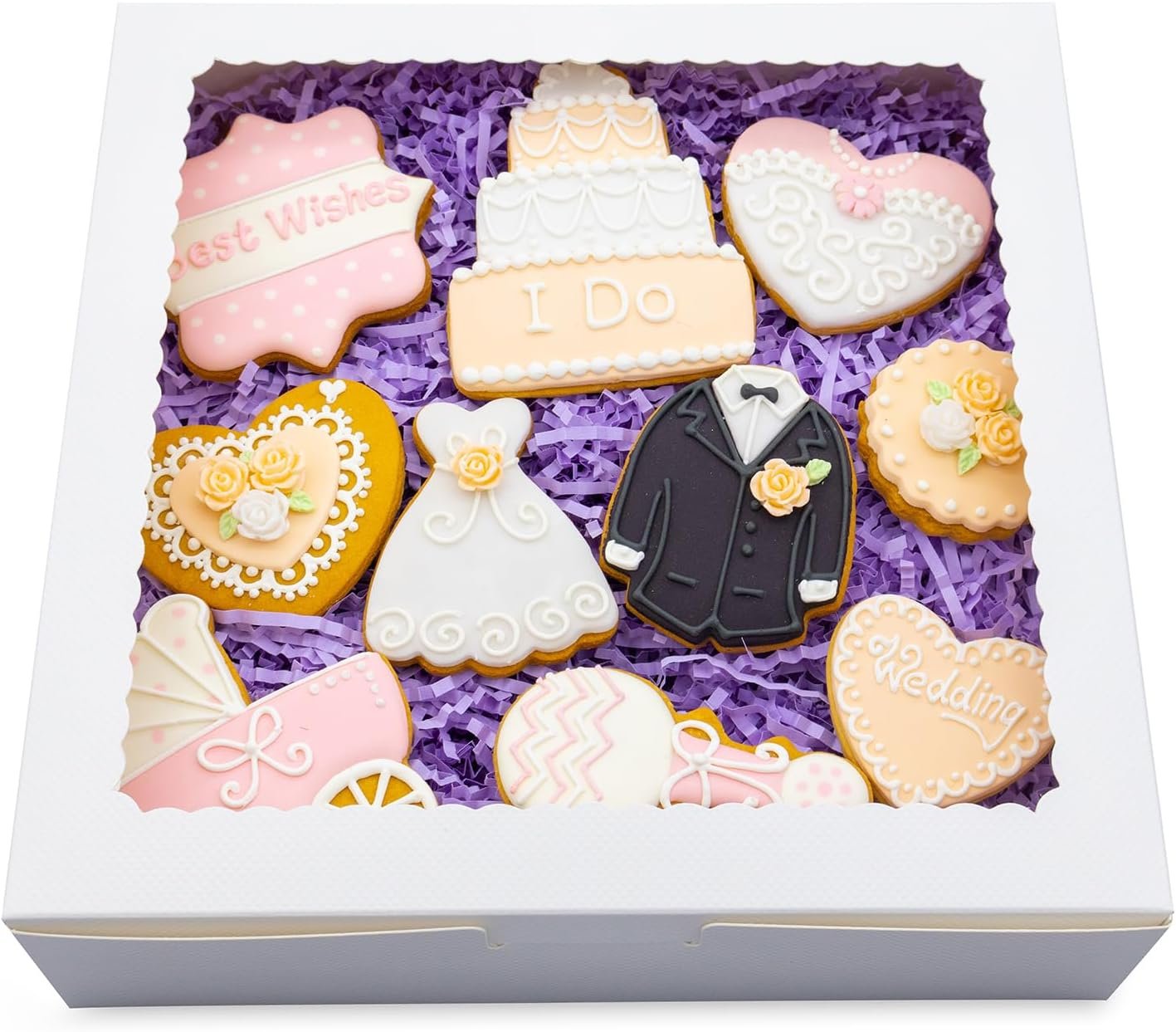 Grossiste en Vrac, Boîtes à Tarte Blanches 9x9x2,5 pouces avec Fenêtre pour Pies, Donuts, Cookies, Muffins, Chocolats, OEM, Marque Blanche