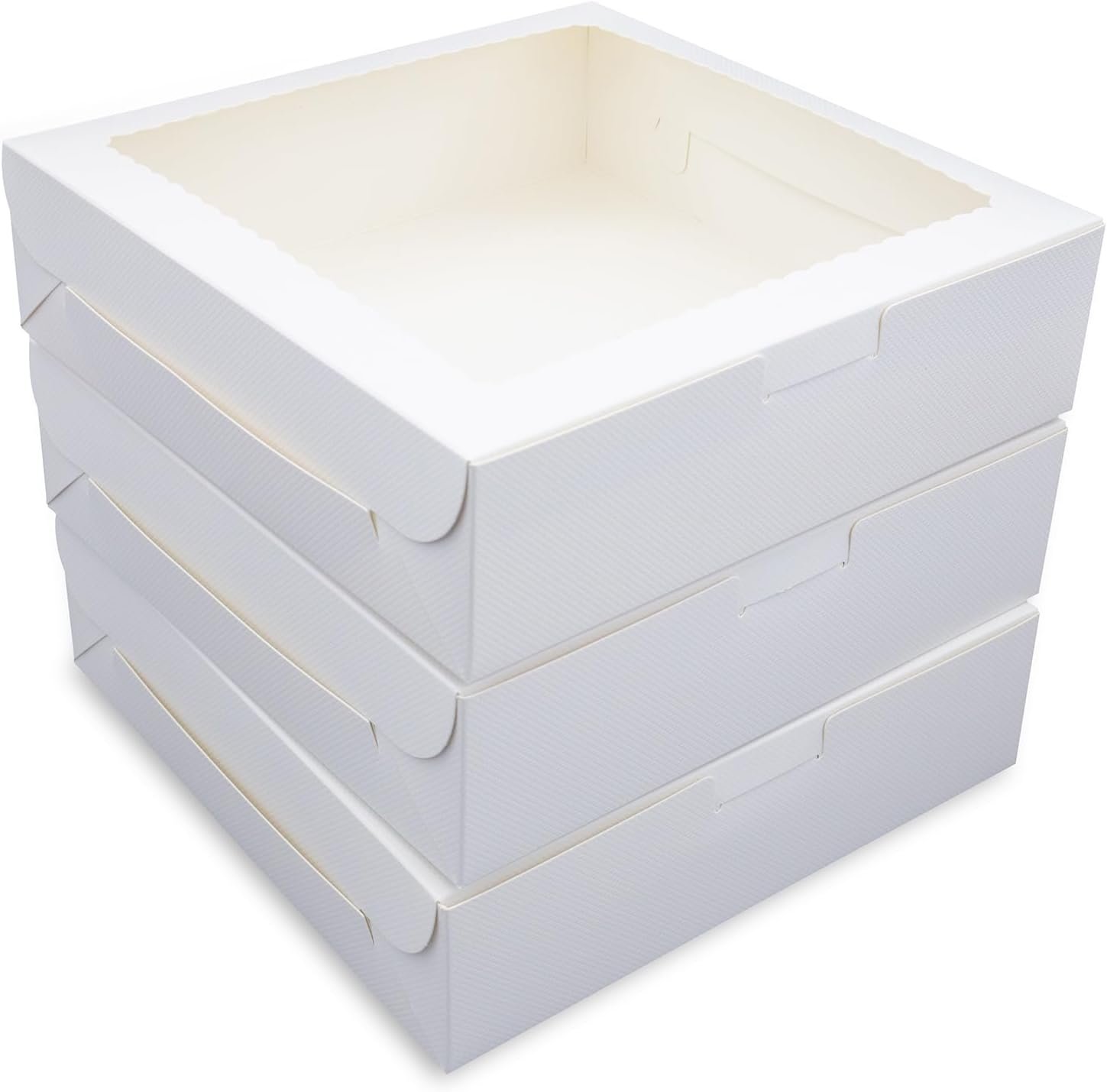 Grossiste en Vrac, Boîtes à Tarte Blanches 9x9x2,5 pouces avec Fenêtre pour Pies, Donuts, Cookies, Muffins, Chocolats, OEM, Marque Blanche