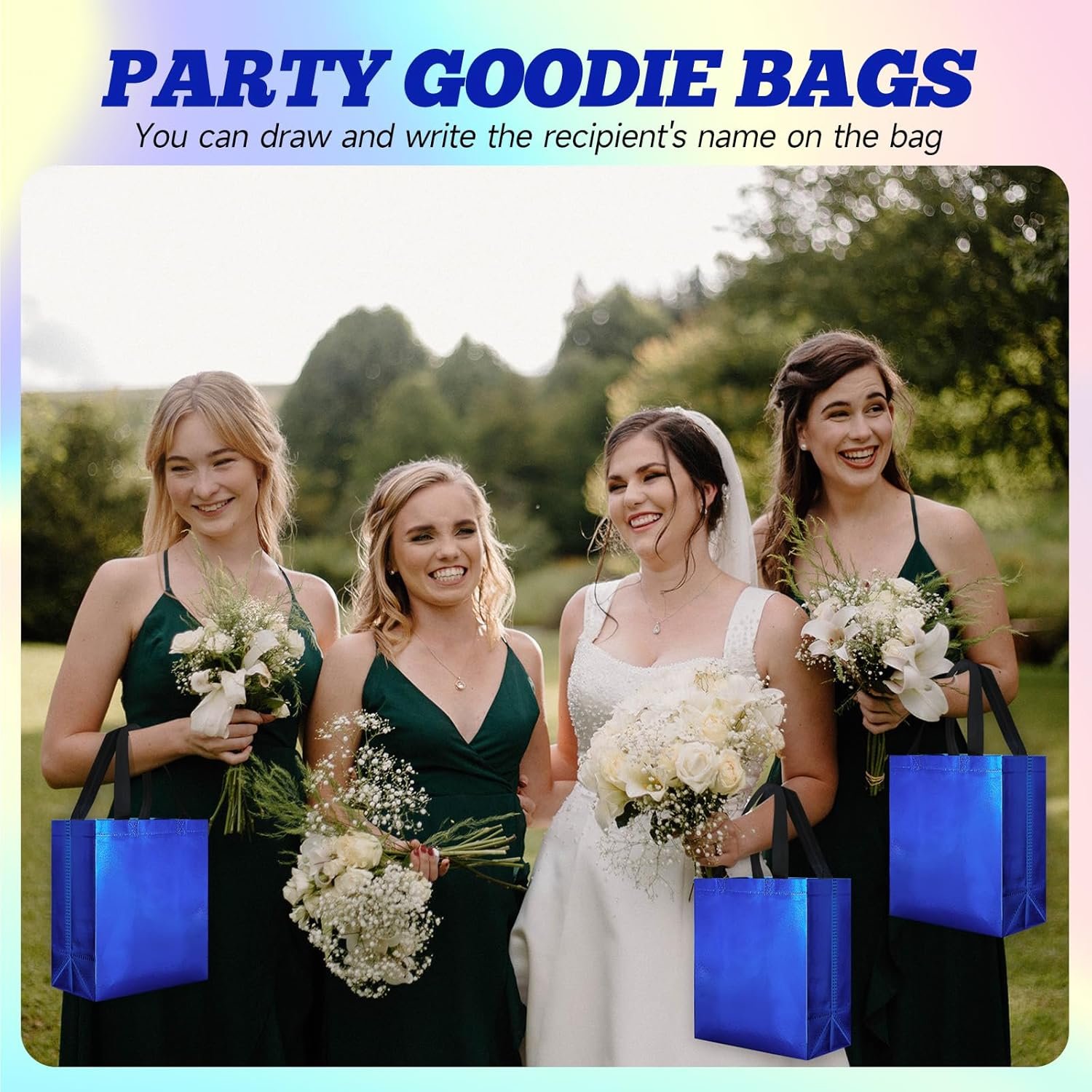 Grossiste sac cadeau réutilisable brillant avec poignée pour événements saisonniers (Ramadan, Pâques, mariage) 80 pièces (10 x 8 x 4,7 pouces, bleu) - Fabricant de sacs en gros, Logo Personnalisé disponible.