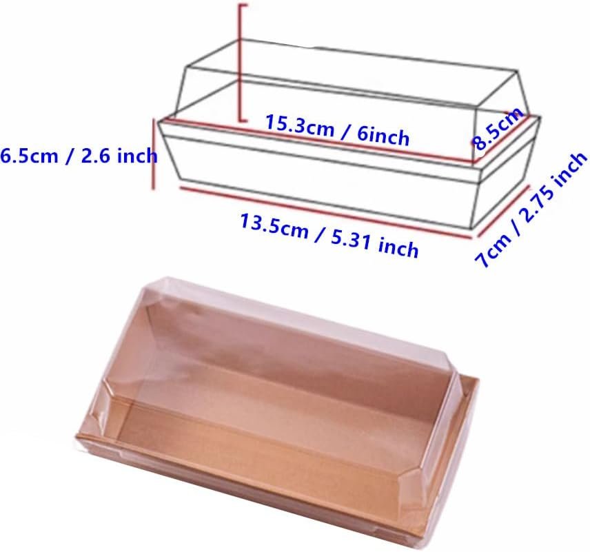 Boîtes à emporter en kraft rectangulaires avec couvercles transparents, 36 pièces, parfaites pour gâteaux, pâtisseries, et sandwiches, grossiste, fabricant de boîtes de pâtisserie à l'huile, logo personnalisé.