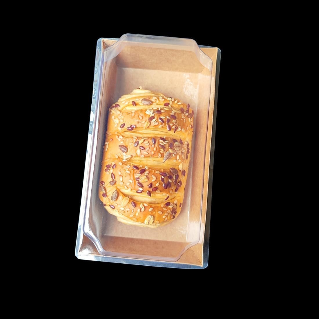 Boîtes à emporter en kraft rectangulaires avec couvercles transparents, 36 pièces, parfaites pour gâteaux, pâtisseries, et sandwiches, grossiste, fabricant de boîtes de pâtisserie à l'huile, logo personnalisé.