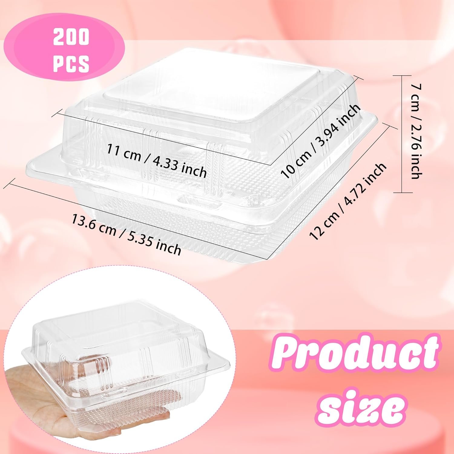 Grossiste Conteneur Alimentaire Transparent 200 Pcs 5.35 x 4.72 x 2.76 Inch avec Couvercles Clairs, Fournisseur de Solutions Jetables pour Snacks au Cinéma et Picnics, Logo Personnalisé Disponible