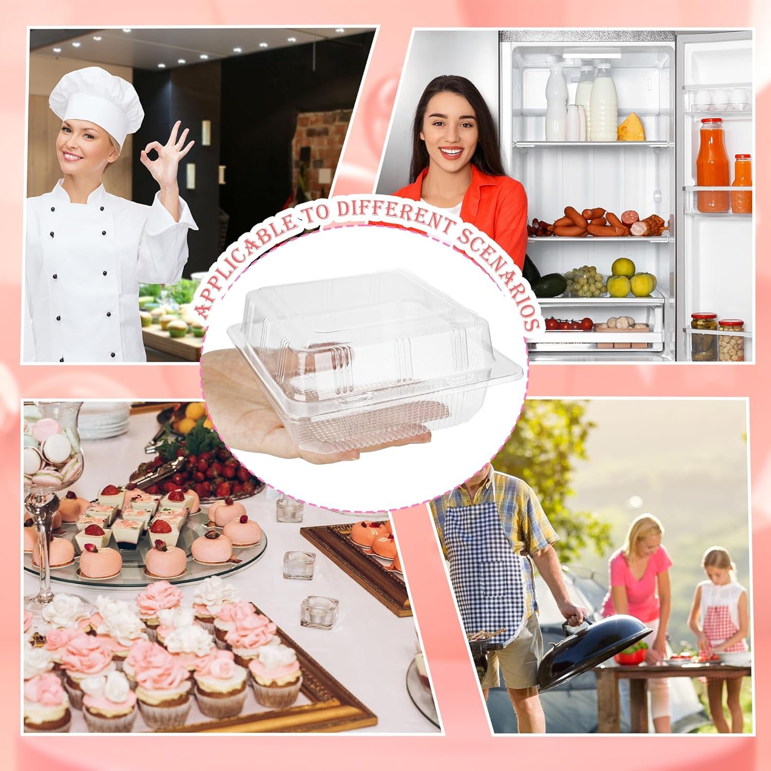 Grossiste Conteneur Alimentaire Transparent 200 Pcs 5.35 x 4.72 x 2.76 Inch avec Couvercles Clairs, Fournisseur de Solutions Jetables pour Snacks au Cinéma et Picnics, Logo Personnalisé Disponible