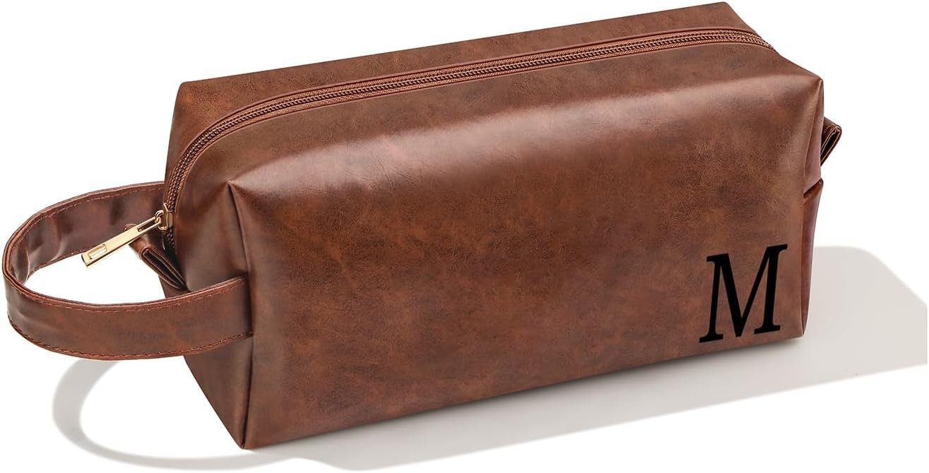 Sac de voyage en toile pour hommes, Logo Personnalisé, sac de toilette en cuir personnalisé pour homme, idéal pour les cadeaux d'anniversaire, Noël, Saint-Valentin, Fête des Pères pour mari, père, grand-père, frère - Vente en Gros.