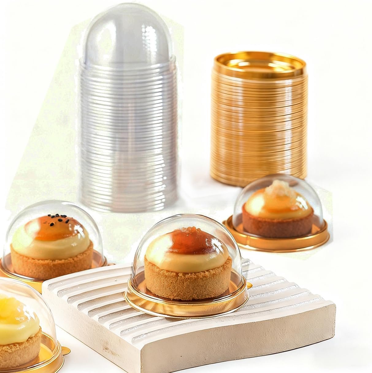 Grossiste en Vrac Boîte à Gâteaux Miniature en Plastique Transparent, Conteneurs de Cupcakes Ronds, Boîtes Dômes pour Lune de Pâtisserie (Oeuf, 3,1 pouces, 50 Sets) - Fabricant de Solutions Personnalisées