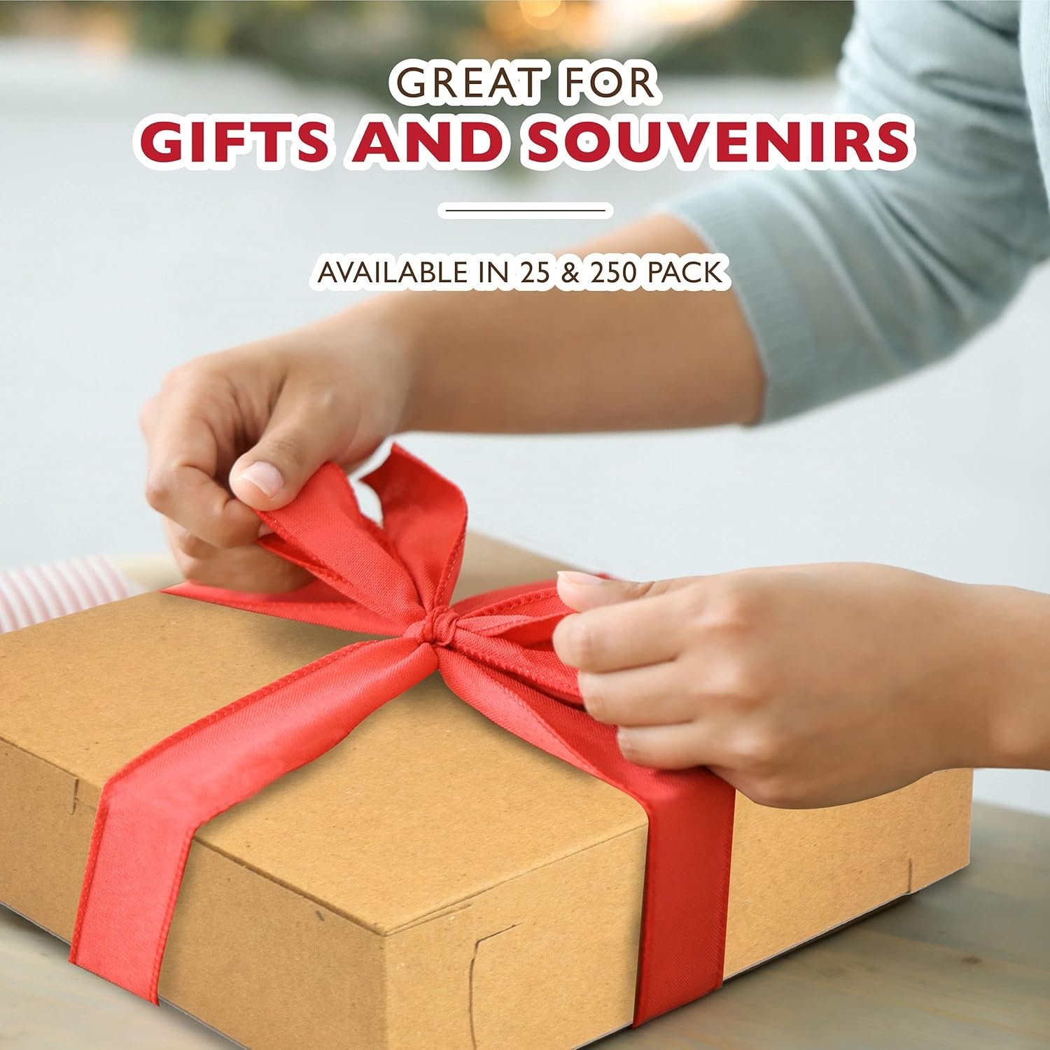 Grossiste en Vrac : Boîtes Carrées en Kraft de 25 Pack 10x10x2.5 pour Pâtisseries, Chocolats et Desserts | OEM Box pour Cookies, Cheesecakes et Fraises en Chocolat | Fournisseur de Carton pour Friandises