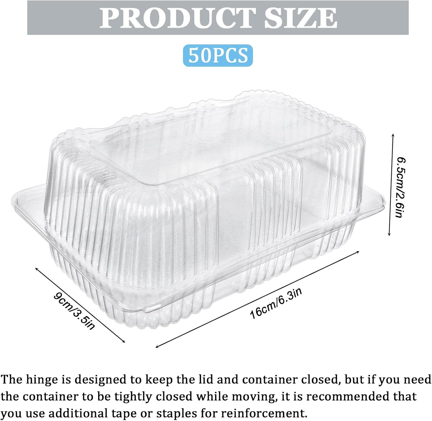 Grossiste 50 Pcs de contenants alimentaires en plastique clamshell 7 x 5 pouces pour gâteaux, cookies, salades, fournitures de boulangerie, marque blanche, fournisseur de contenants jetables.